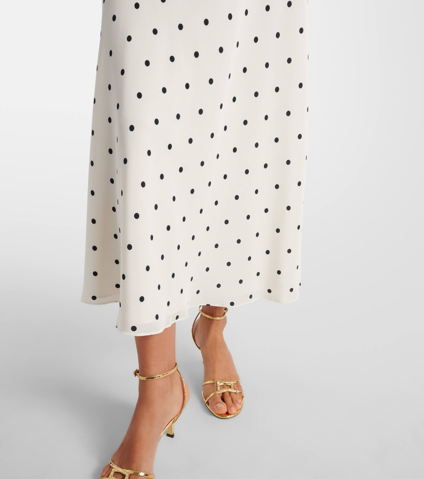 Polka-dot silk midi dress - 6