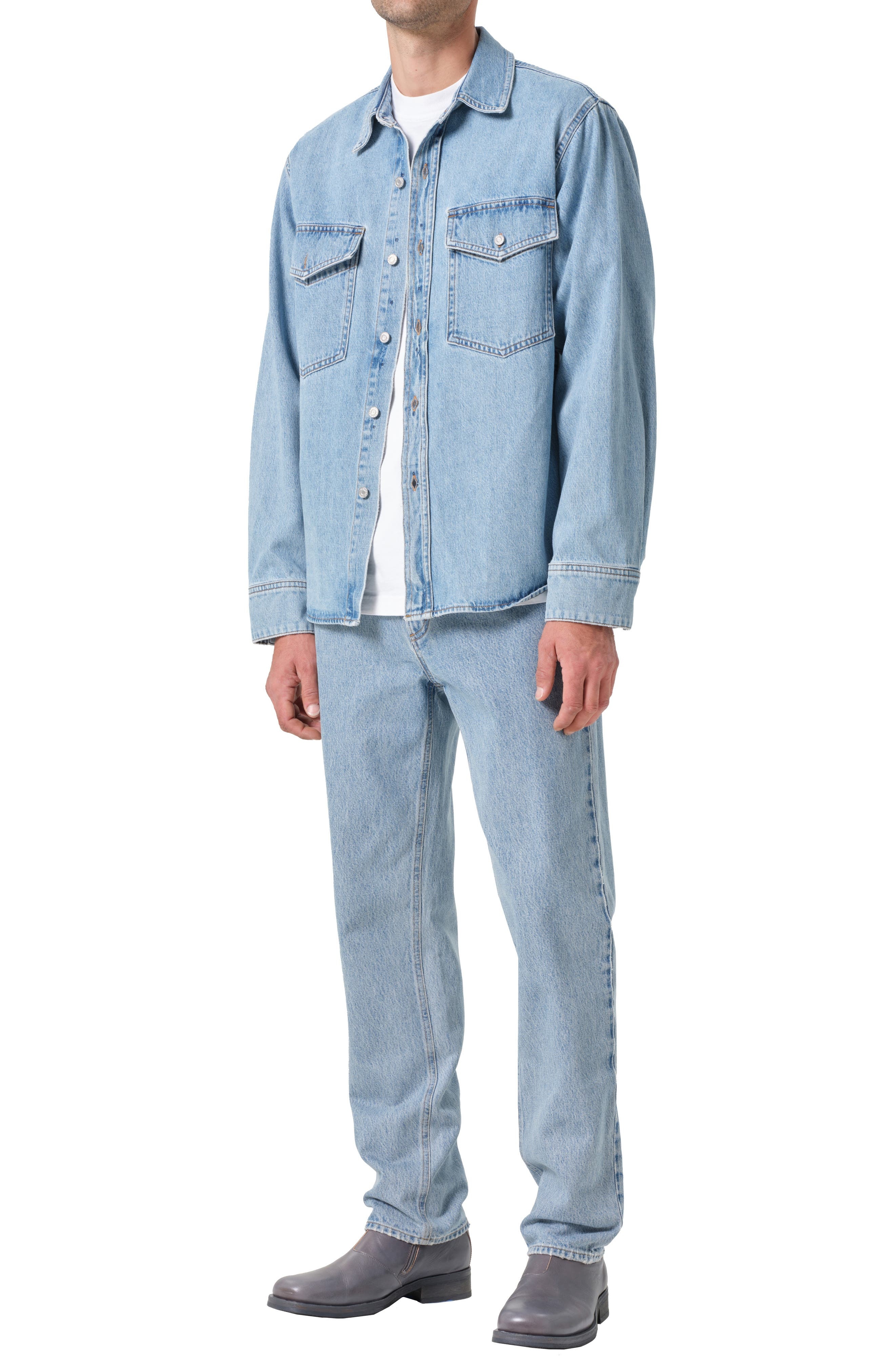 AGOLDE Rafe Denim Shirt Jacket in Bristol (Md Vint Ind) at Nordstrom - 5