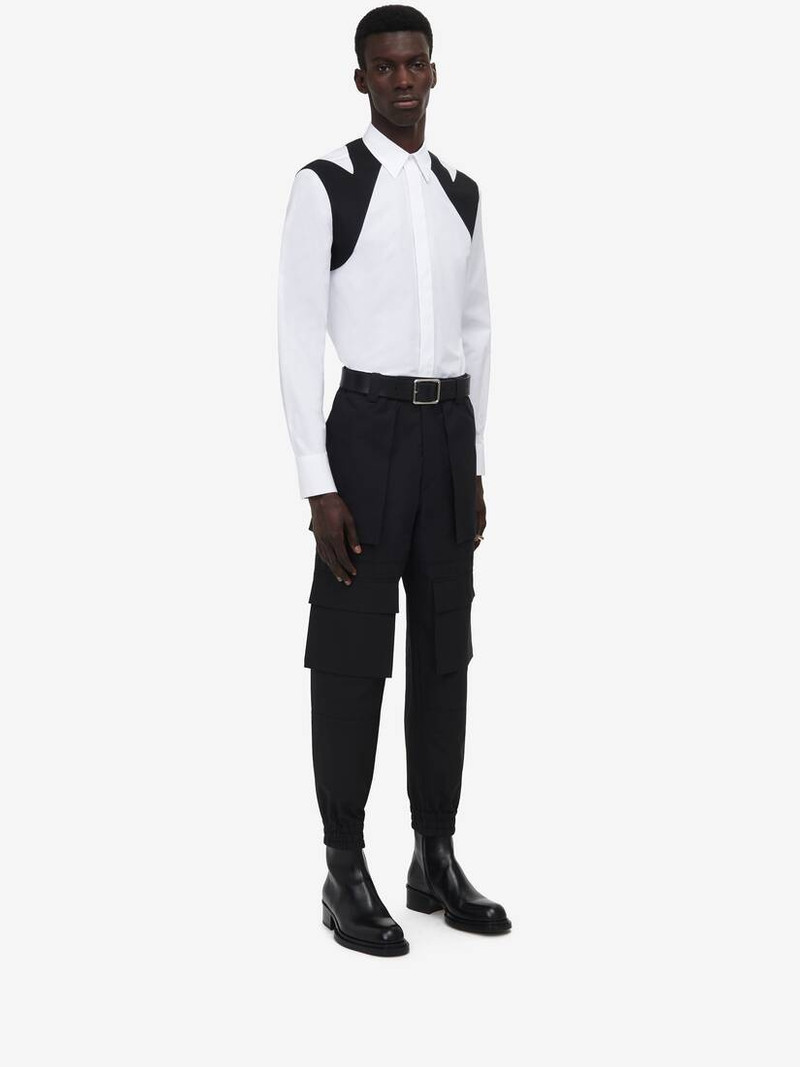 Men's Cut-out Harness Shirt in White 3