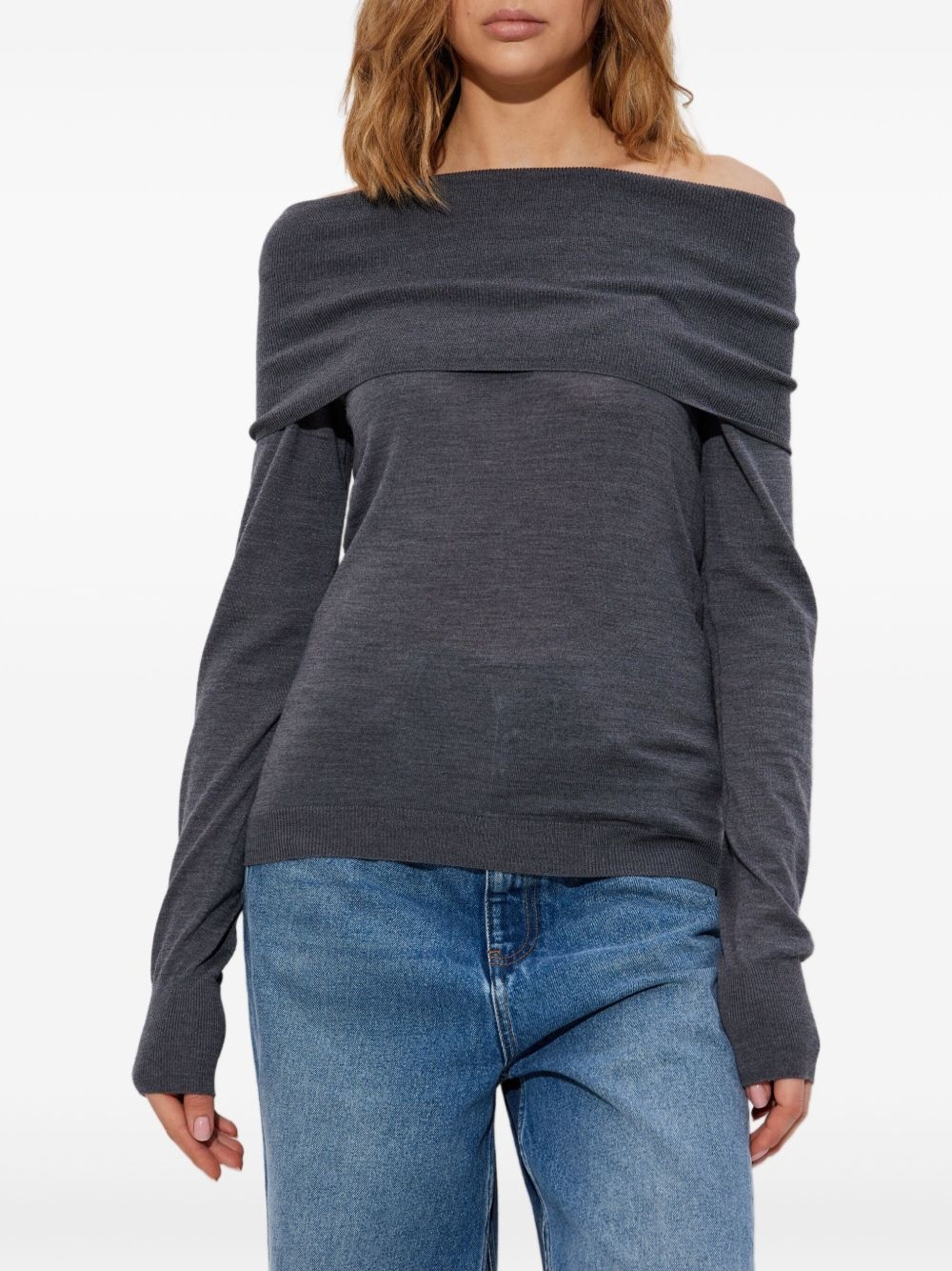 off-shoulder sweater - 3
