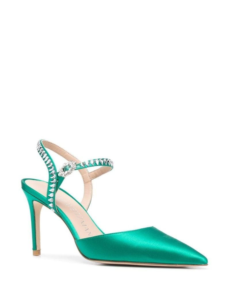 Stuart Weitzman Gemcut 95mm satin pumps outlook