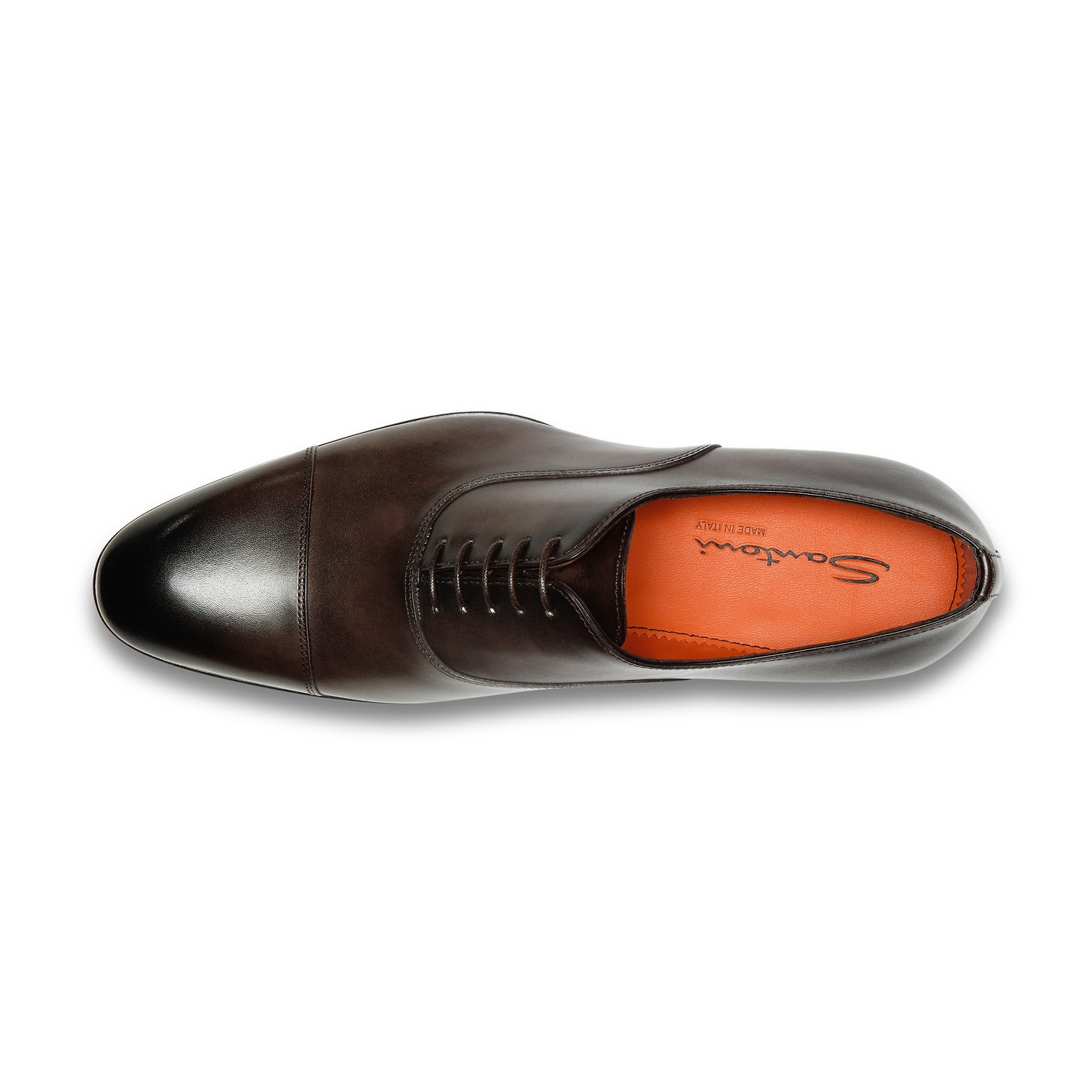 Men's polished brown leather Oxford shoe - 5