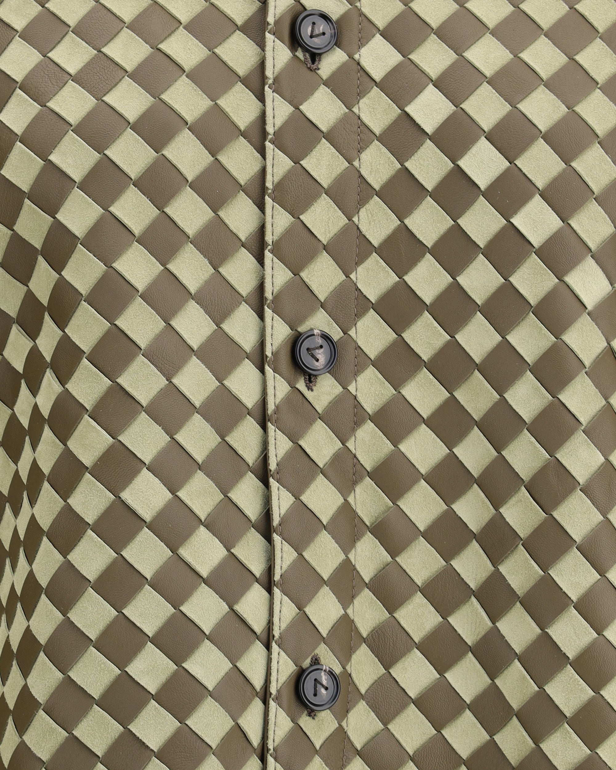 Woven leather shirt Jacket - 3