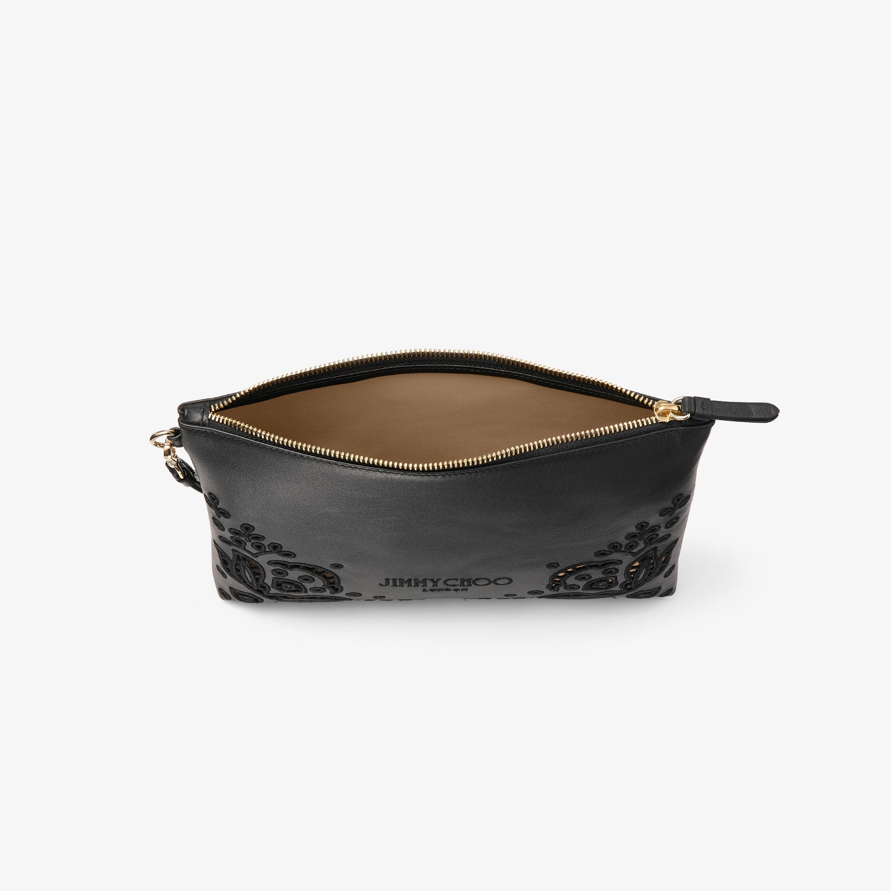 Zipped Flat Pouch
Black Leather Pouch with Sangallo Embroidery - 3