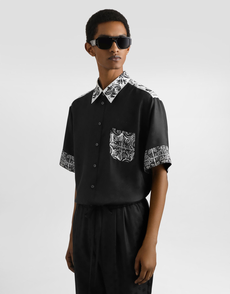 Dolce & Gabbana Majolica-print hawaii silk jacquard shirt outlook