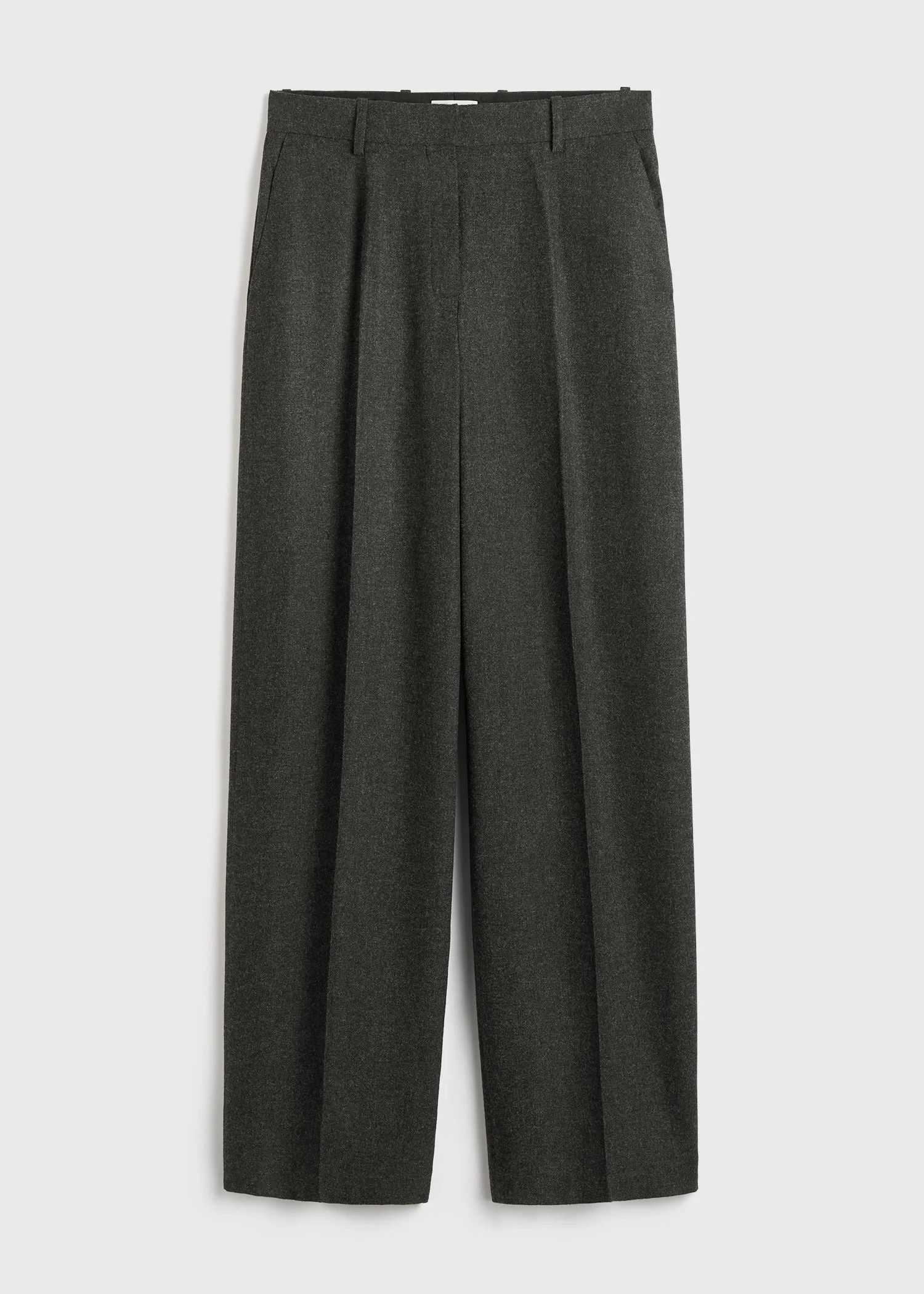 Wide flannel trousers charcoal - 1