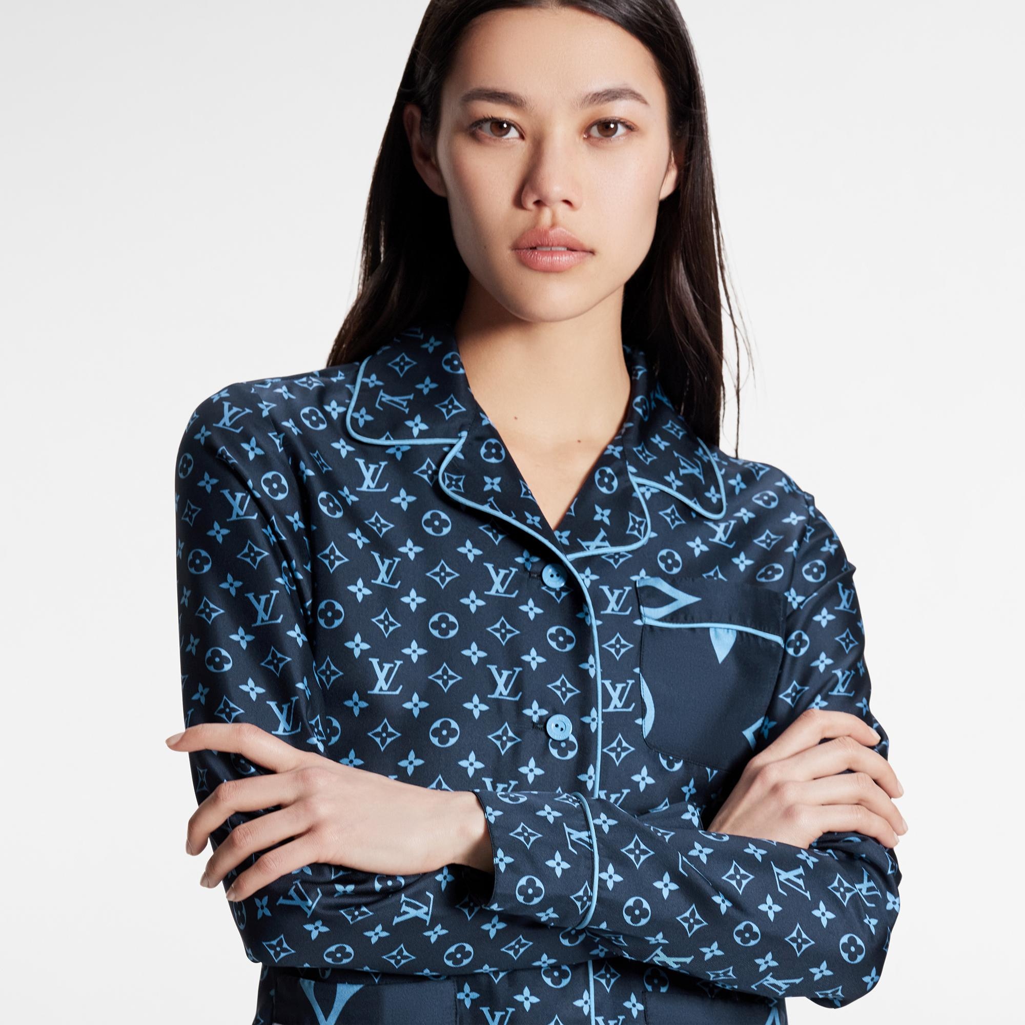 NWT Louis Vuitton Midnight Mixed Monogram Pajama Shirt Size F 34