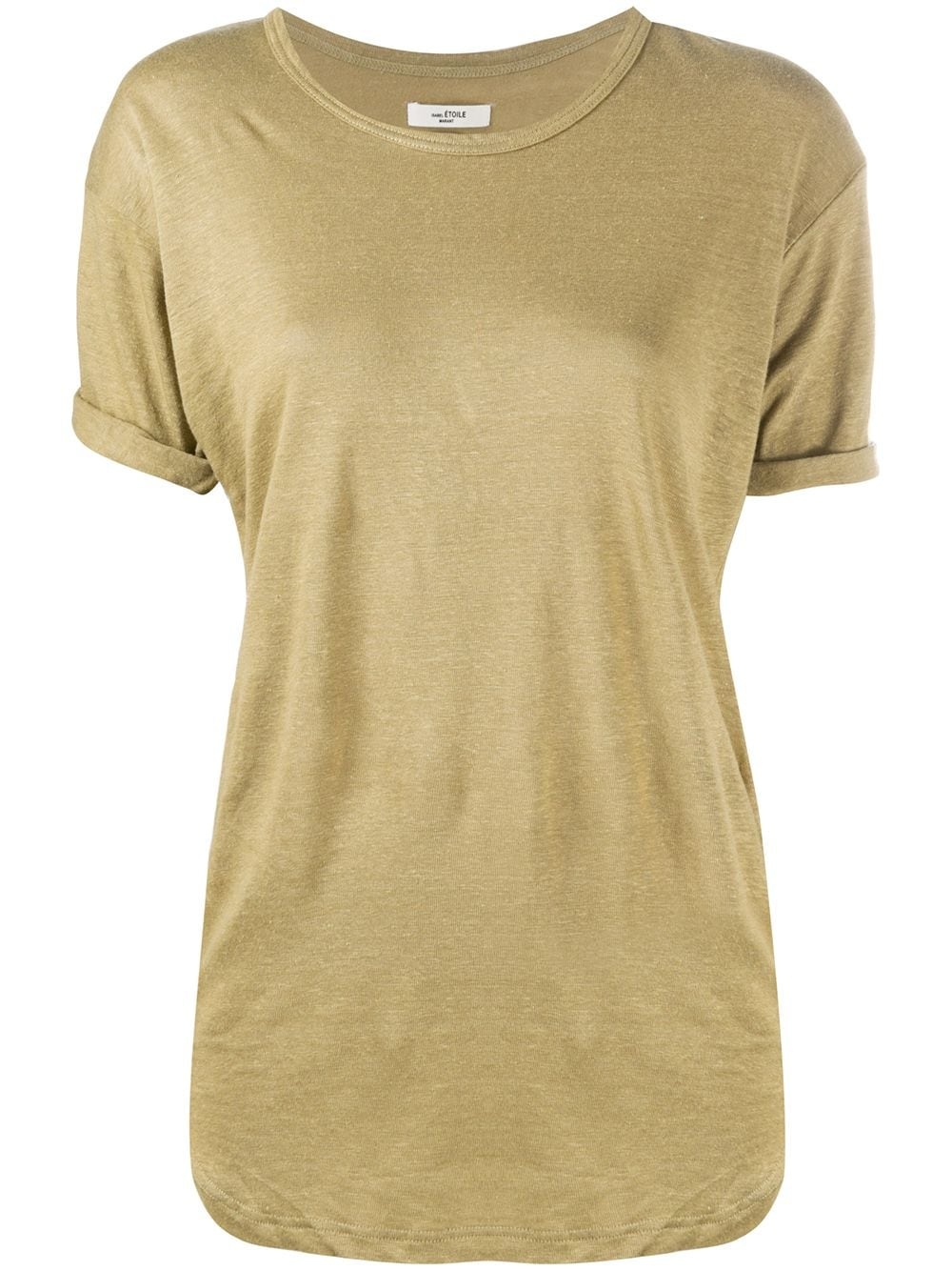 curve-hem linen T-shirt - 1