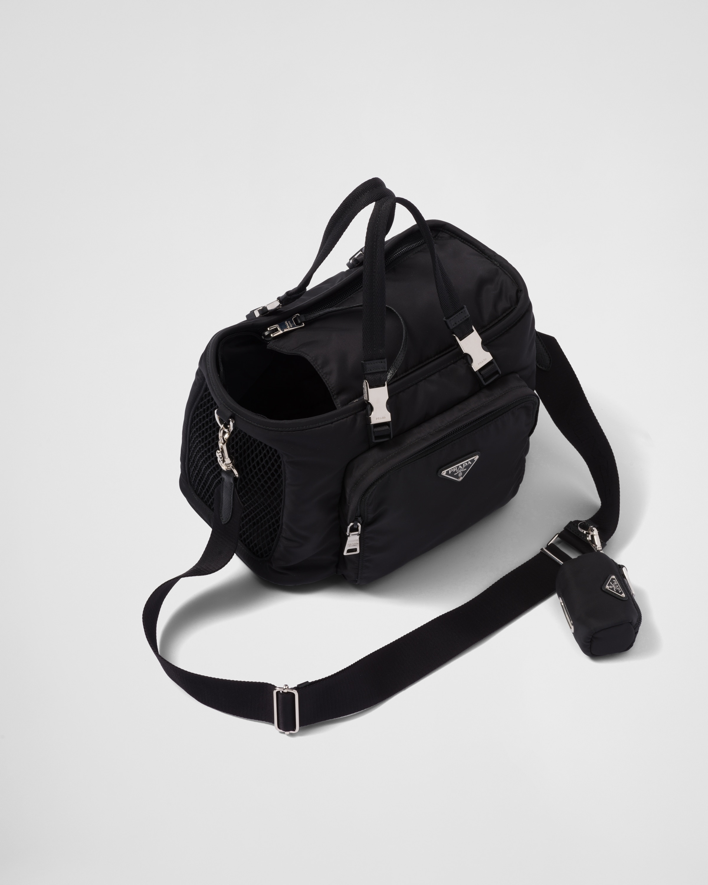 Re-Nylon and Saffiano leather pet bag - 2