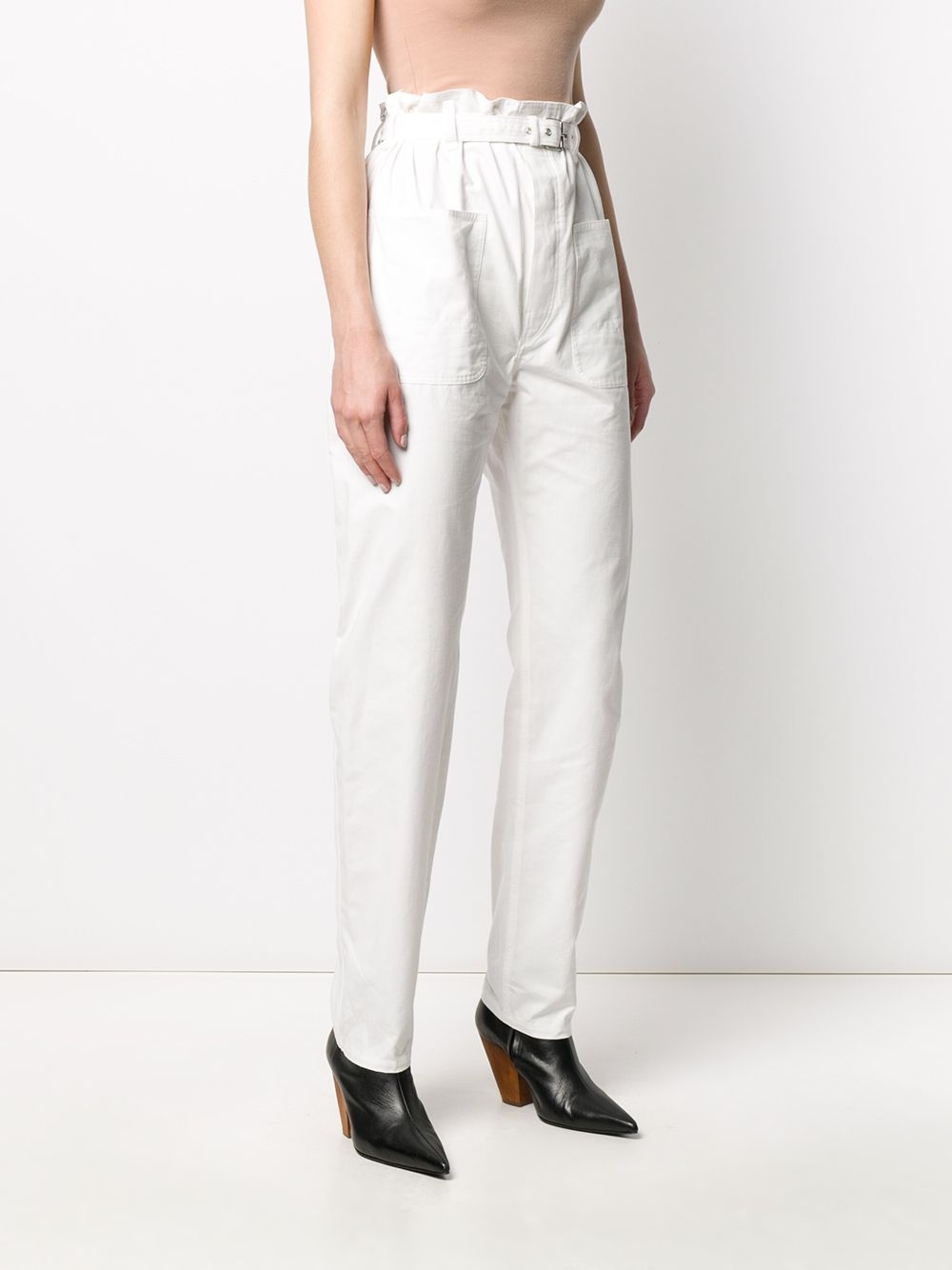 paperbag-waist slim-fit trousers - 3