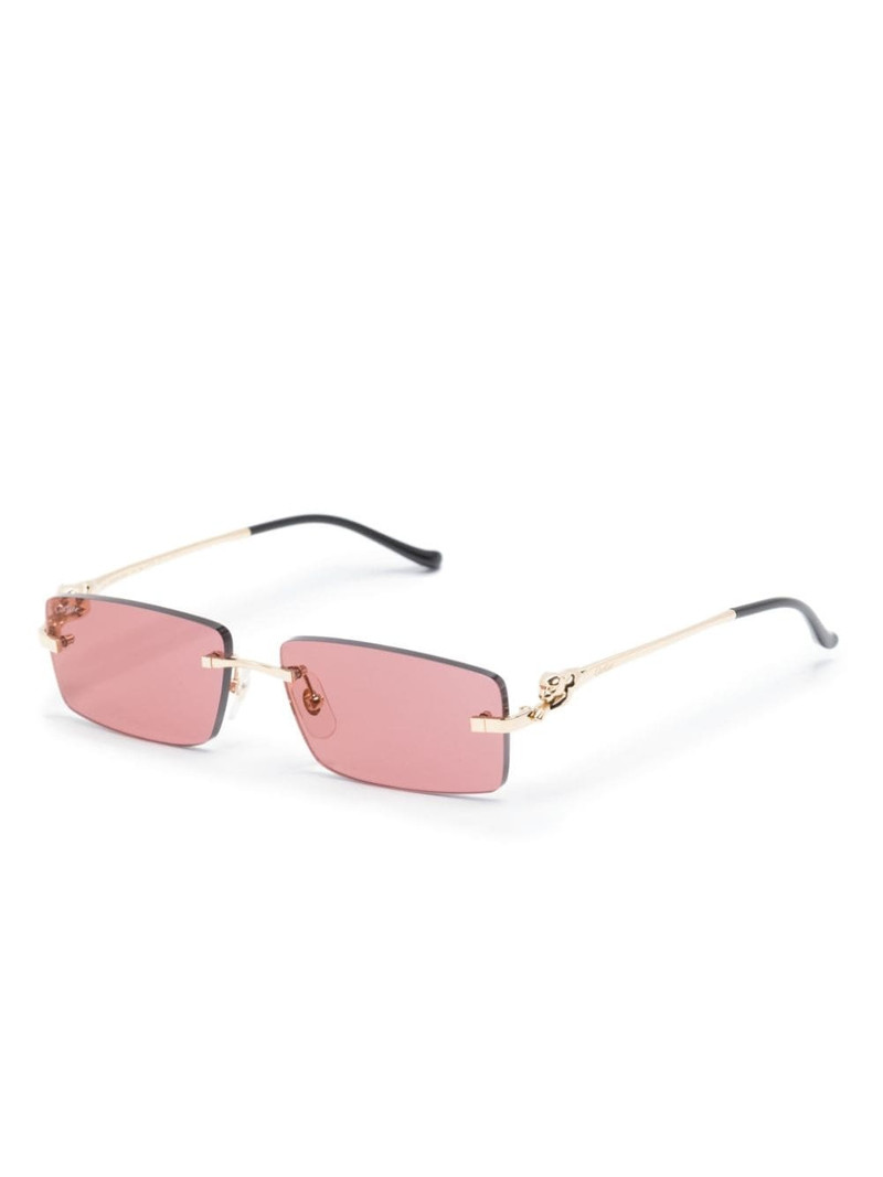 Cartier rimless rectangle sunglasses outlook