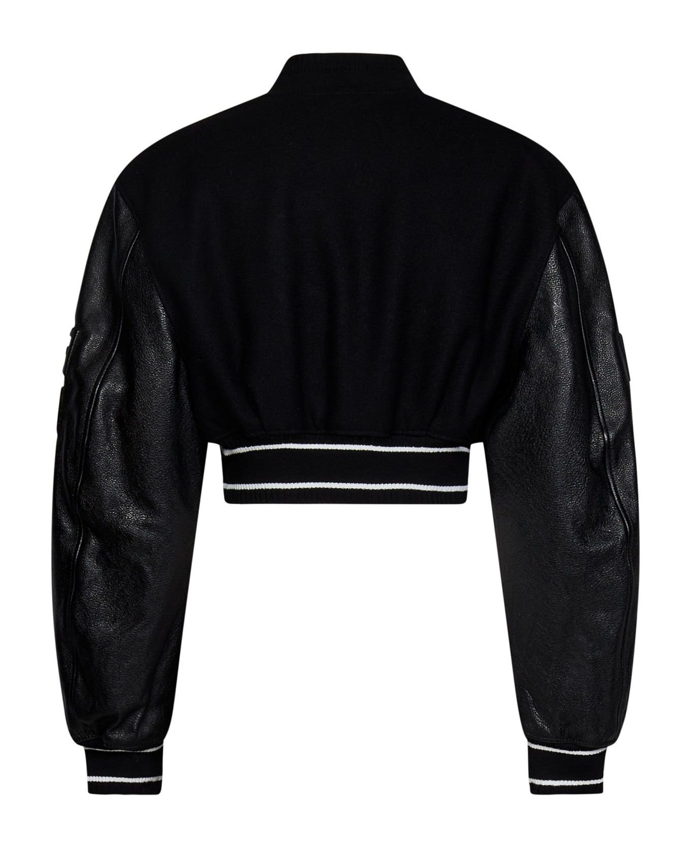 Black Givenchy 4g Short Bomber In Wool And Leather - 2