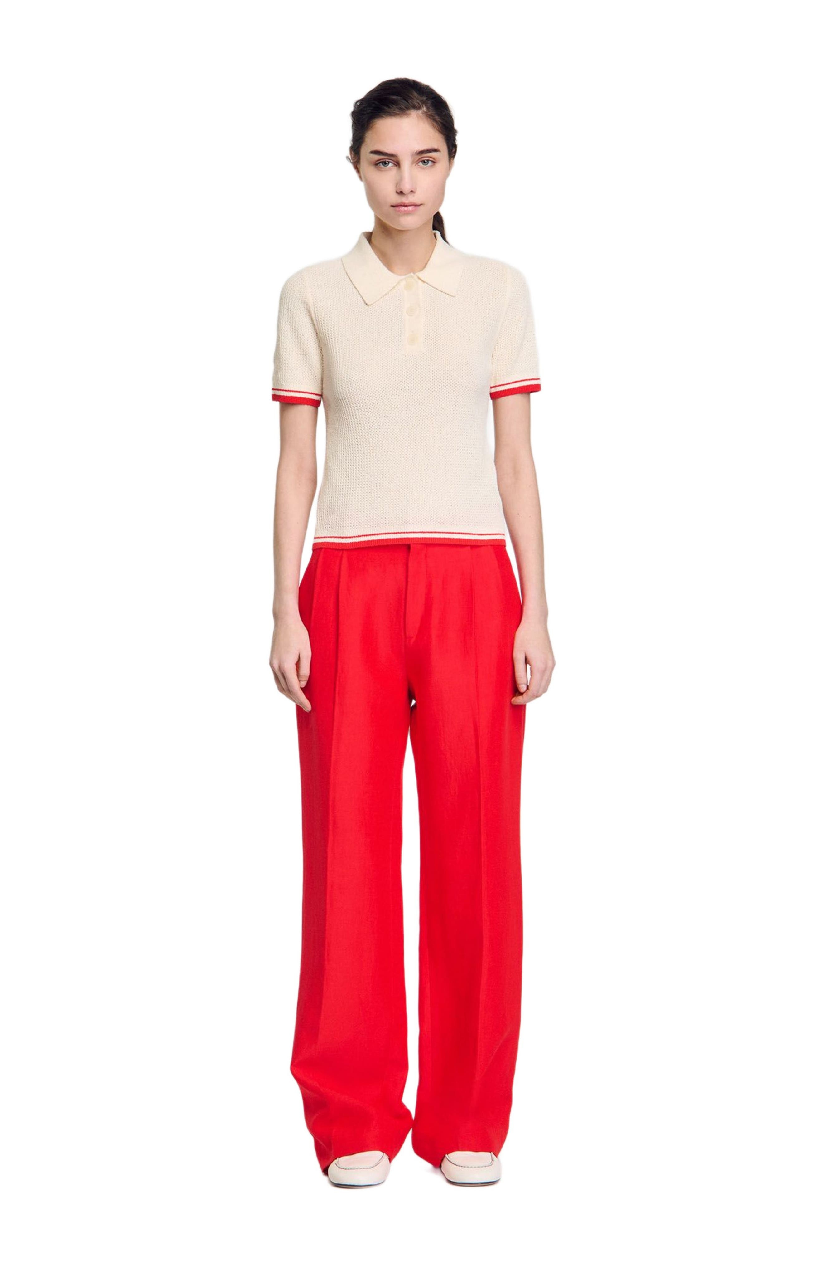 SANDRO Polo-neck sweater in Ecru at Nordstrom - 1