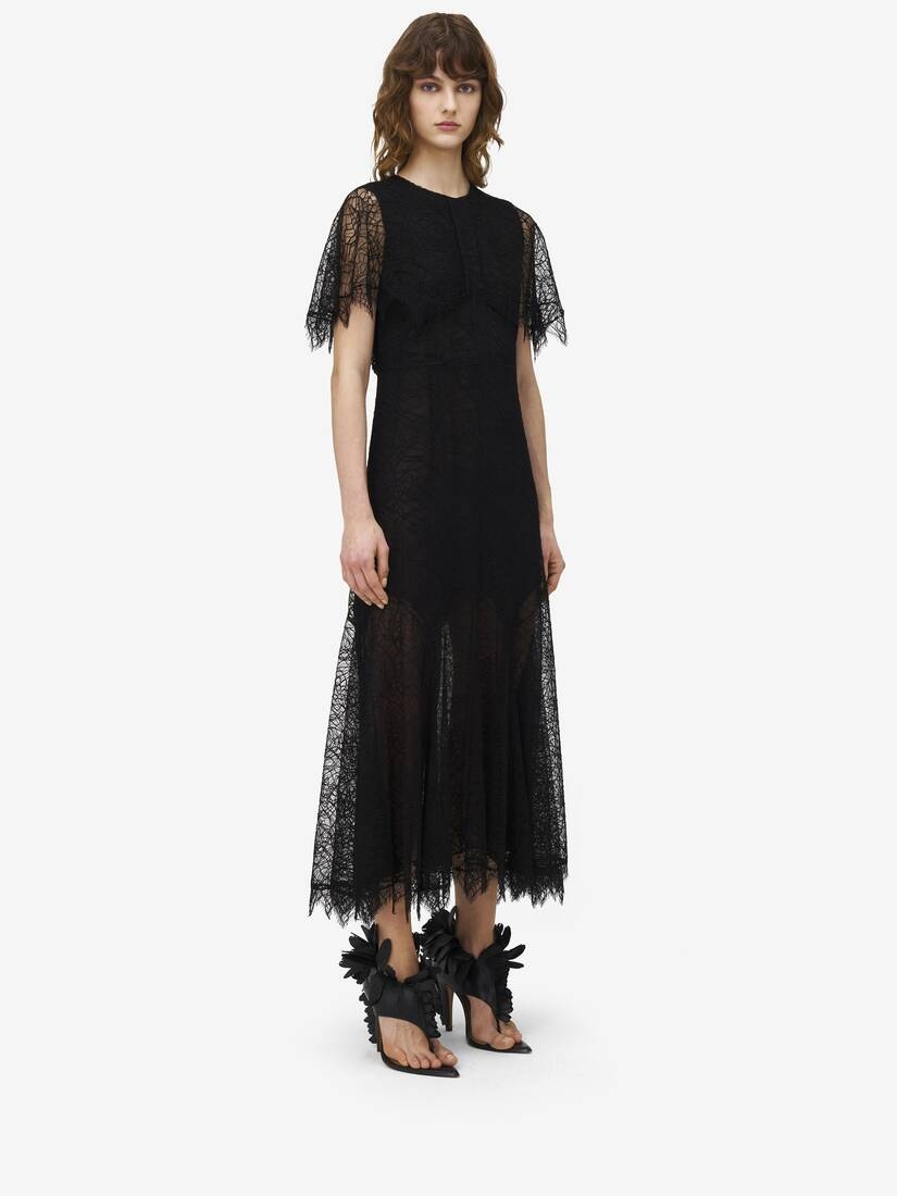 Cobweb Lace Midi Dress - 2