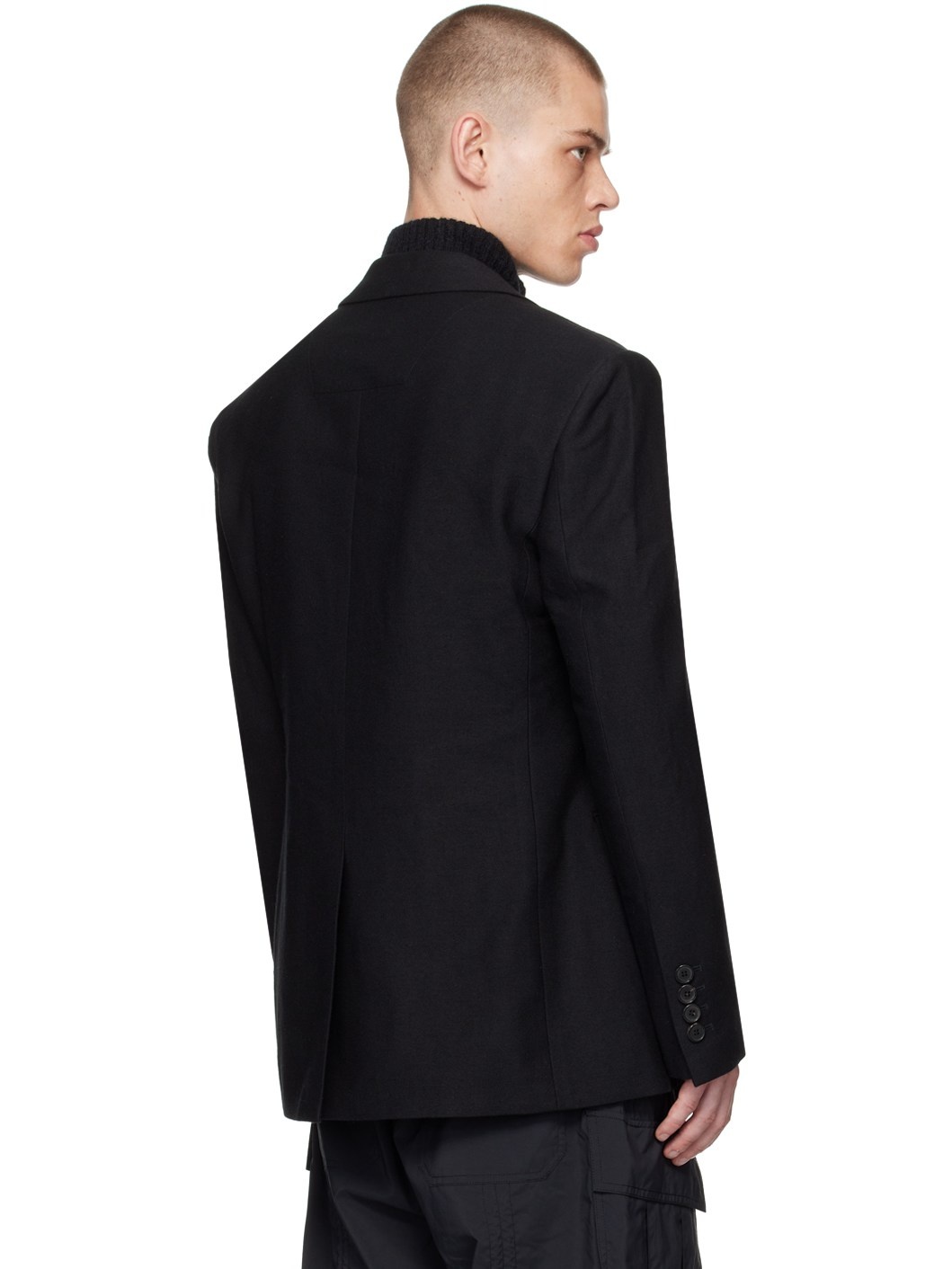Black Single-Breasted Blazer - 3