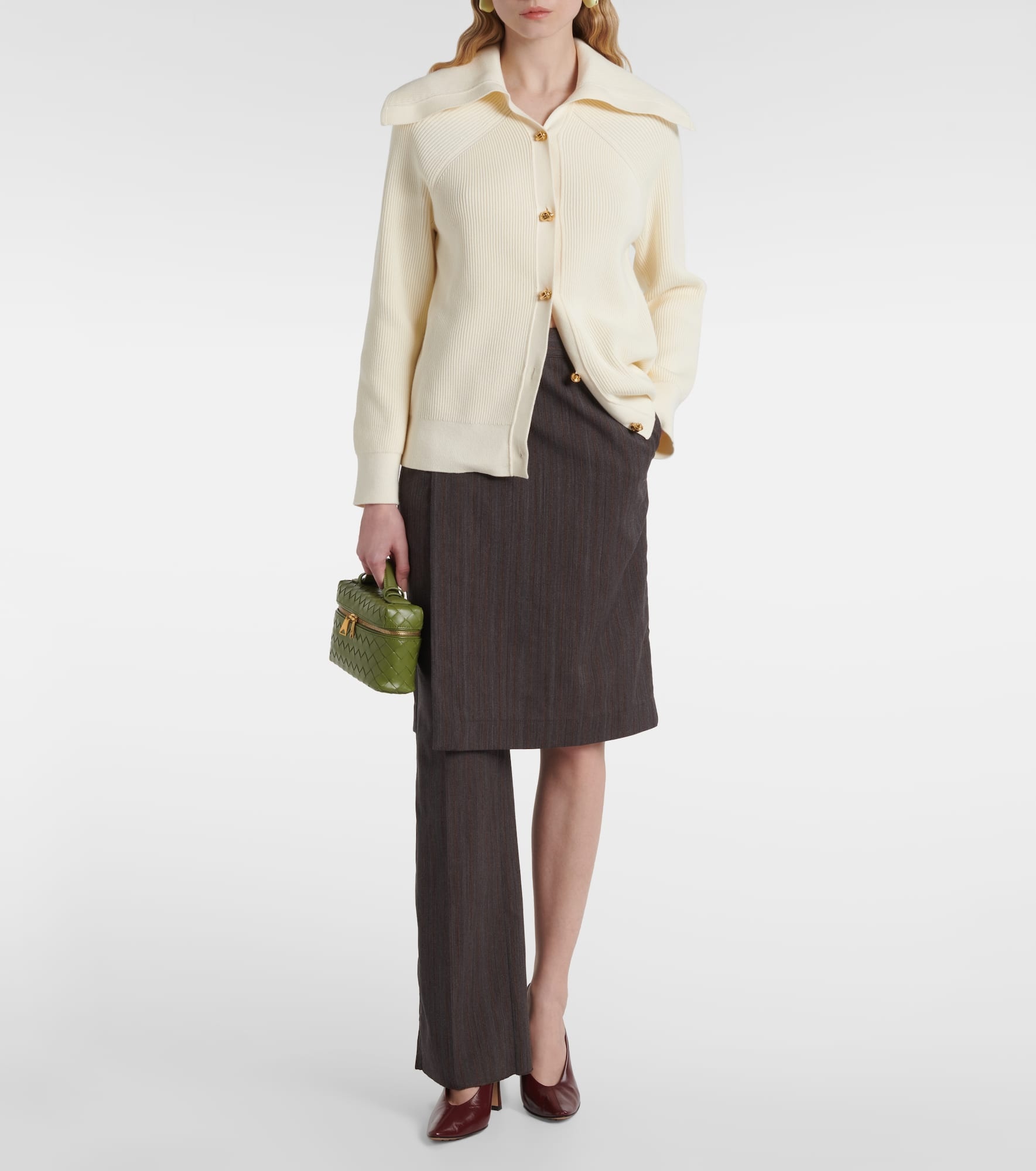 Knot ribbed-knit cotton cardigan - 2