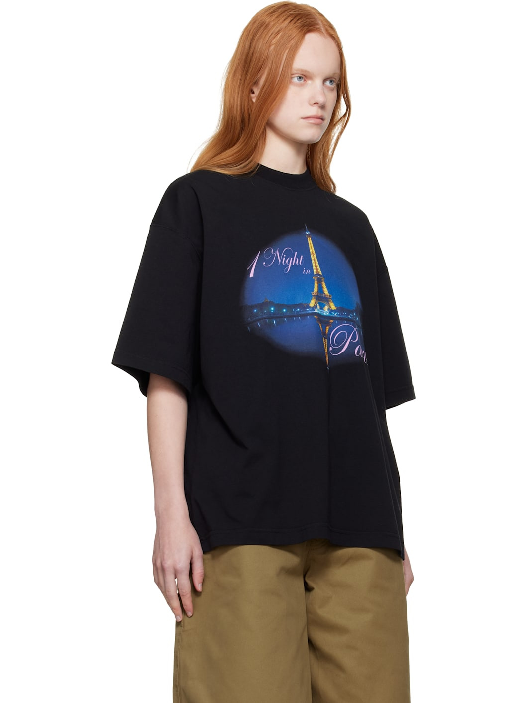 Black 'Night In Paris' Oversized T-shirt - 2