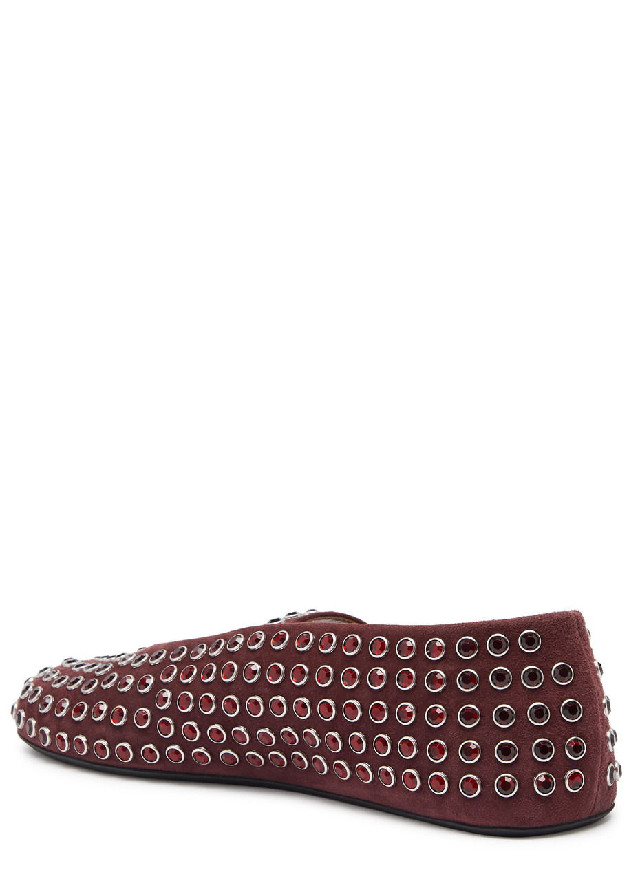Alaïa Crystal-embellished Suede Ballet Flats - 2