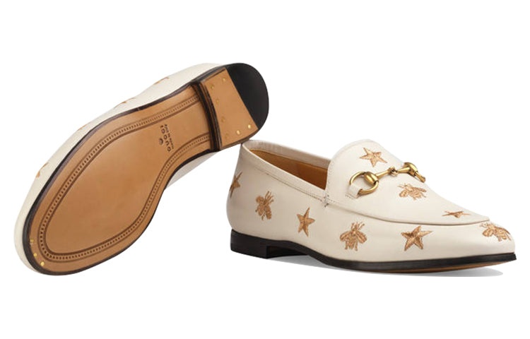 (WMNS) Gucci Jordaan Embroidered Leather White 505281-D3V00-9022 - 3