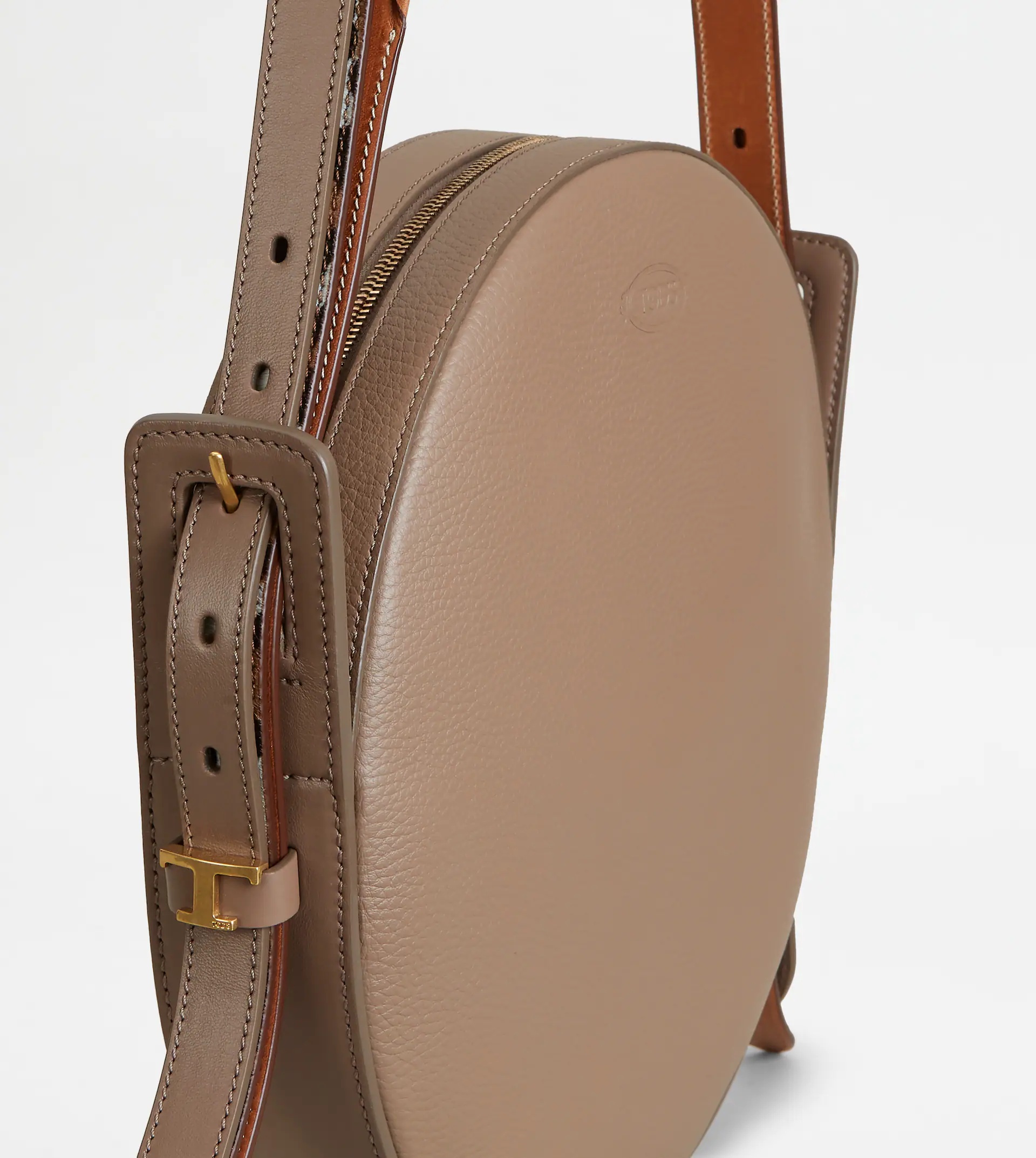 CROSSBODY BAG IN LEATHER SMALL - BEIGE - 4