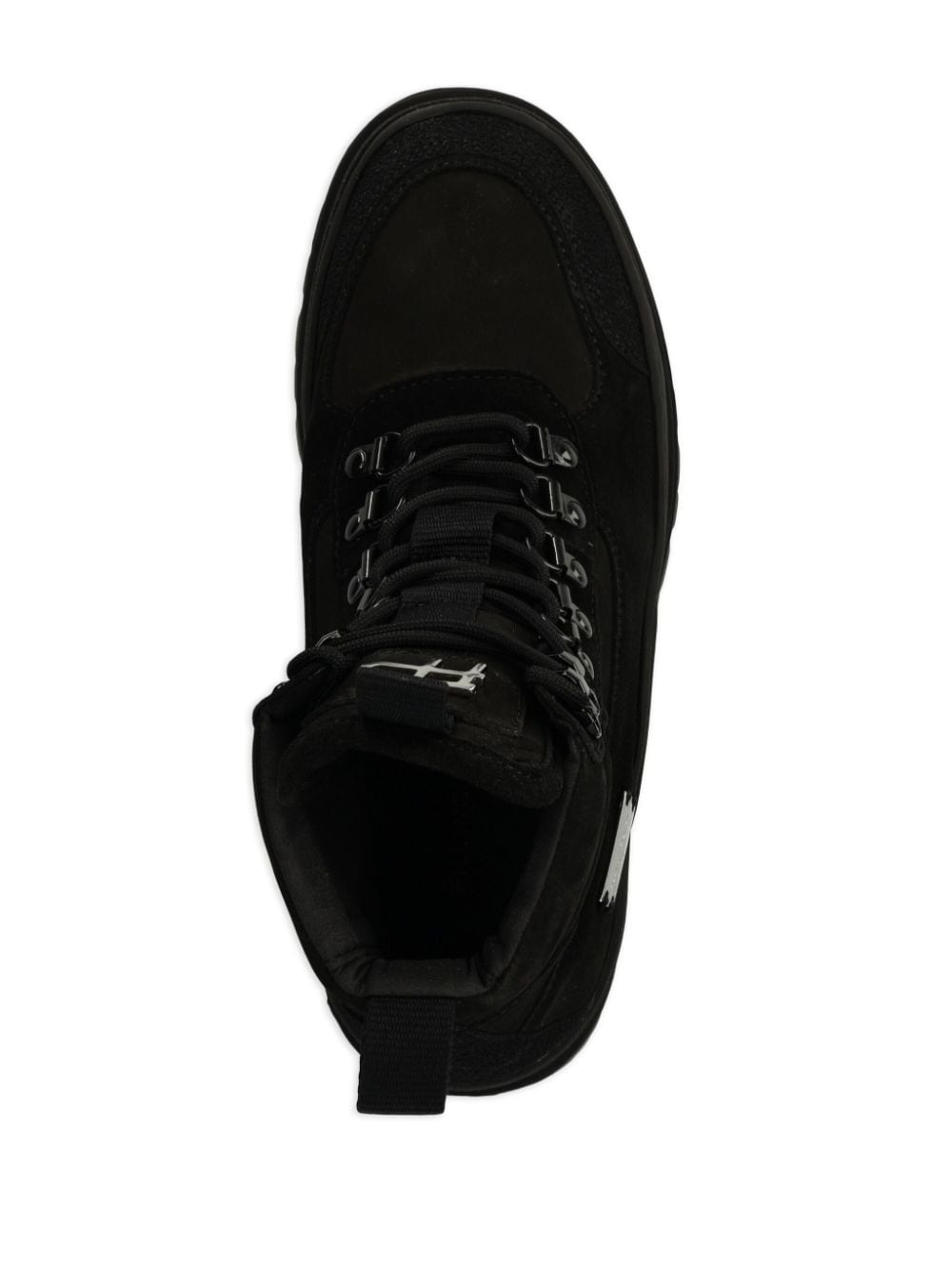 logo-plaque suede boots - 4