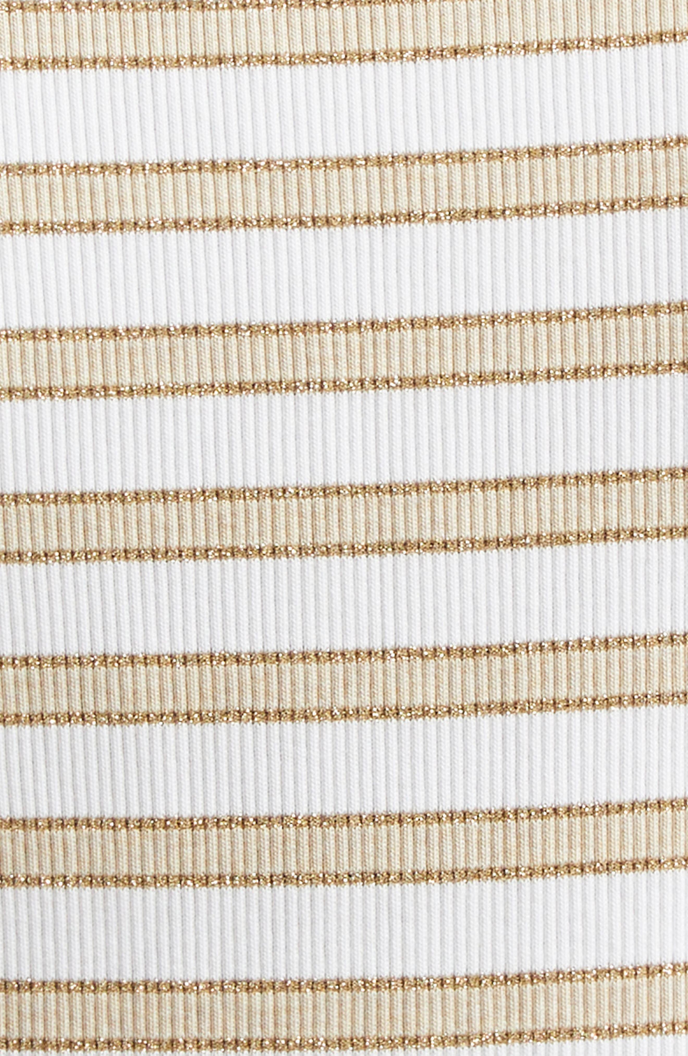 Veronica Beard Dekalb Stripe Stretch Cotton Henley Top in Khaki White at Nordstrom - 7