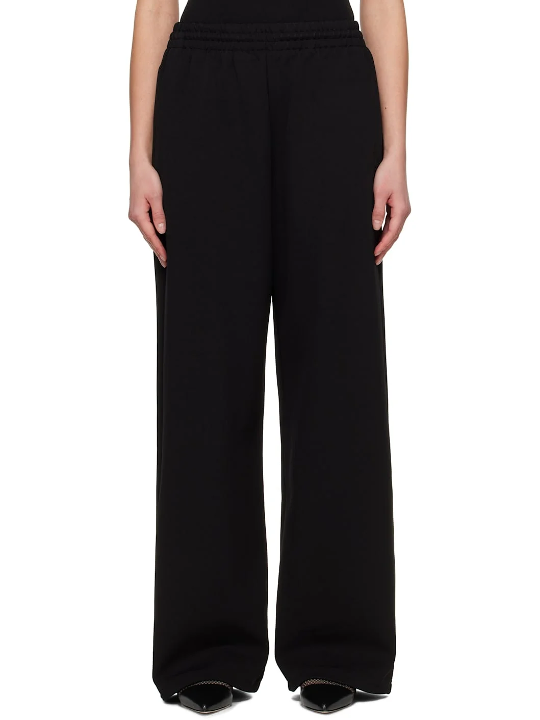 Black Semi Matte Track Lounge Pants - 1