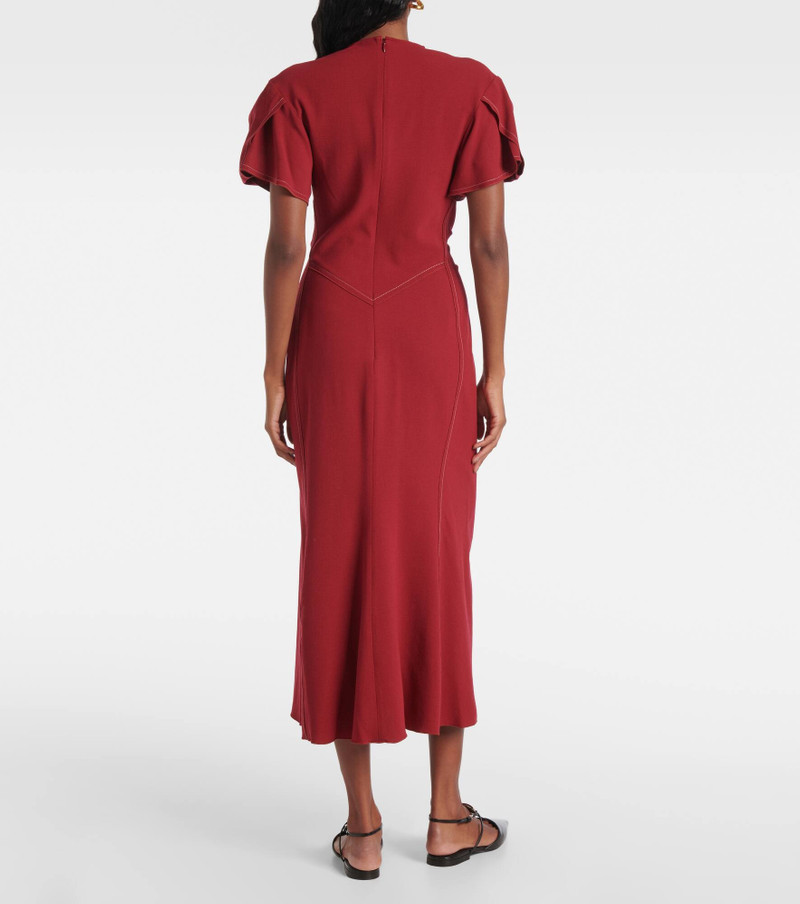 gathered V-neck midi dress 3