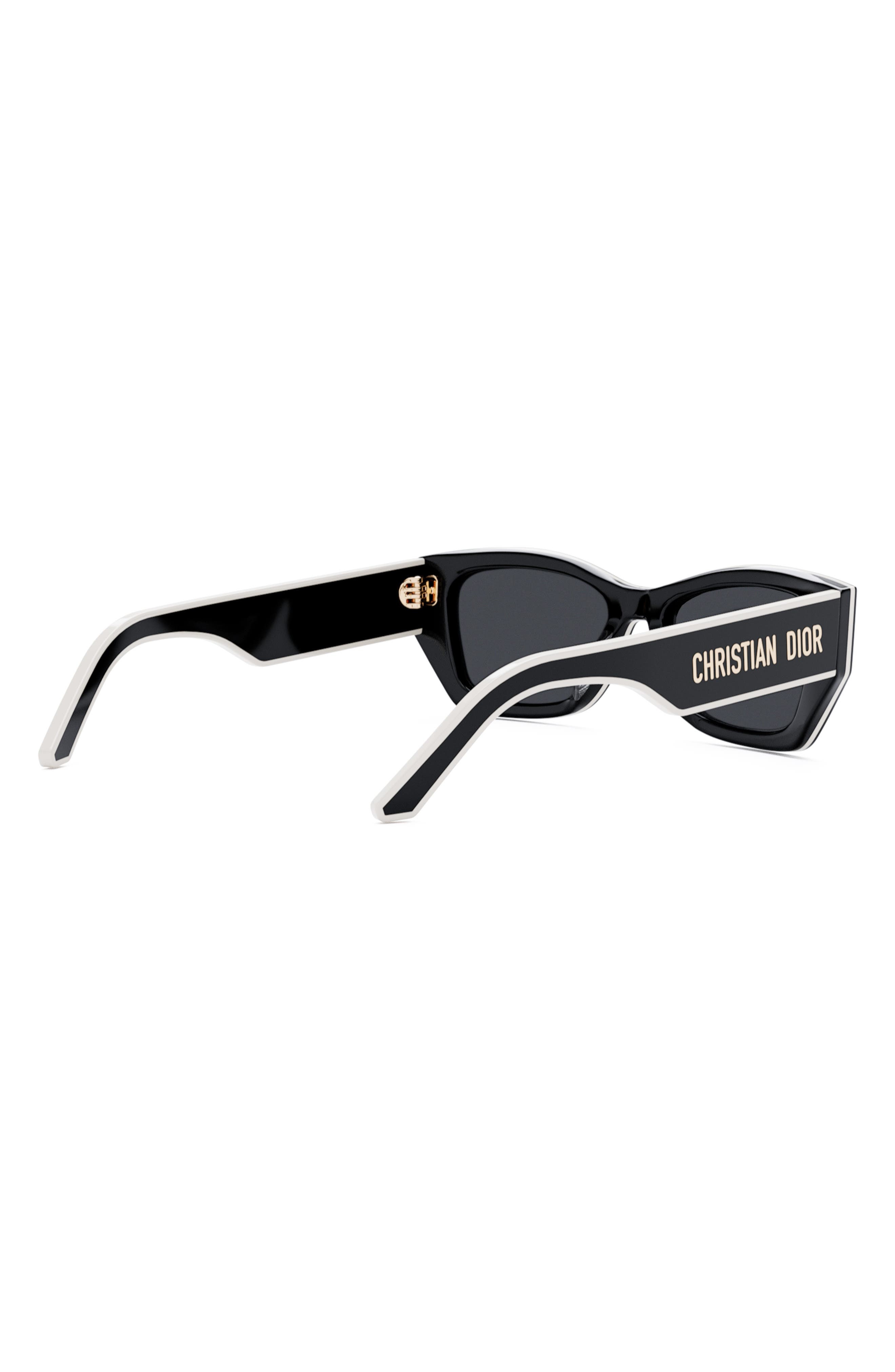 'DiorPacific S2U 53mm Rectangular Sunglasses in Shiny Black /Smoke at Nordstrom - 5