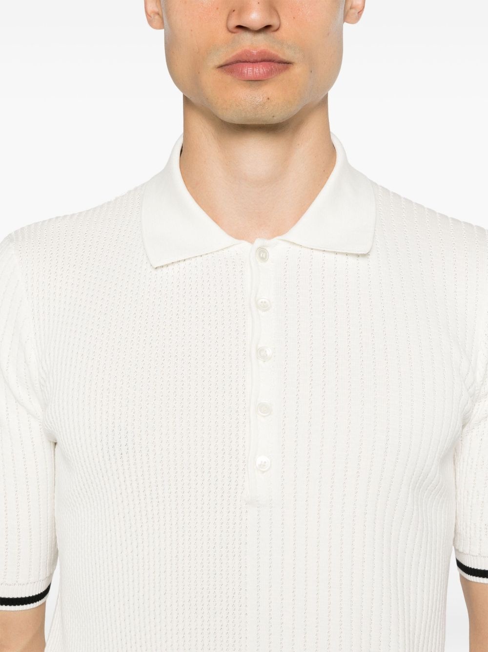 striped-edge polo jumper - 5