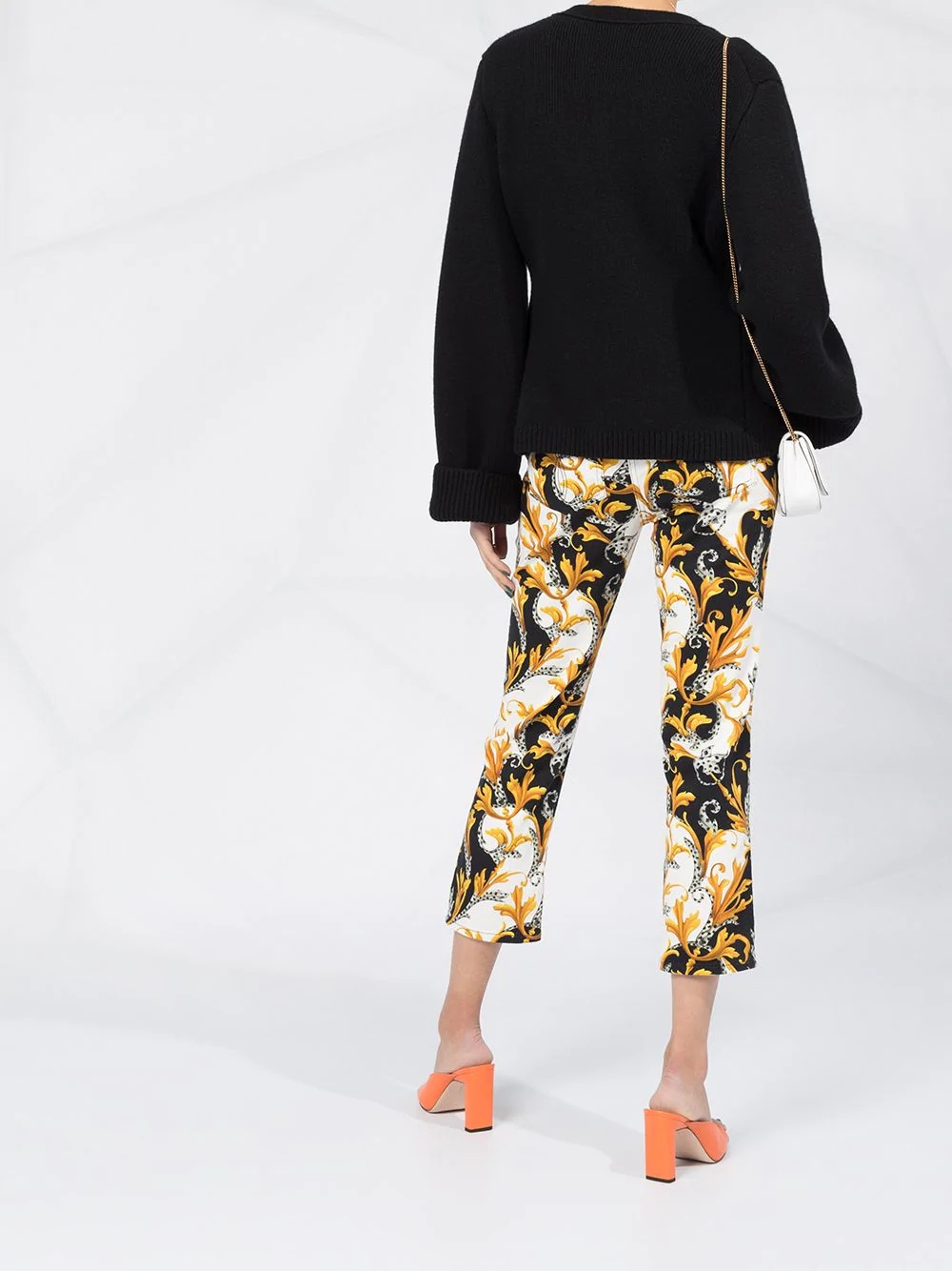 Acanthus print cropped jeans - 6