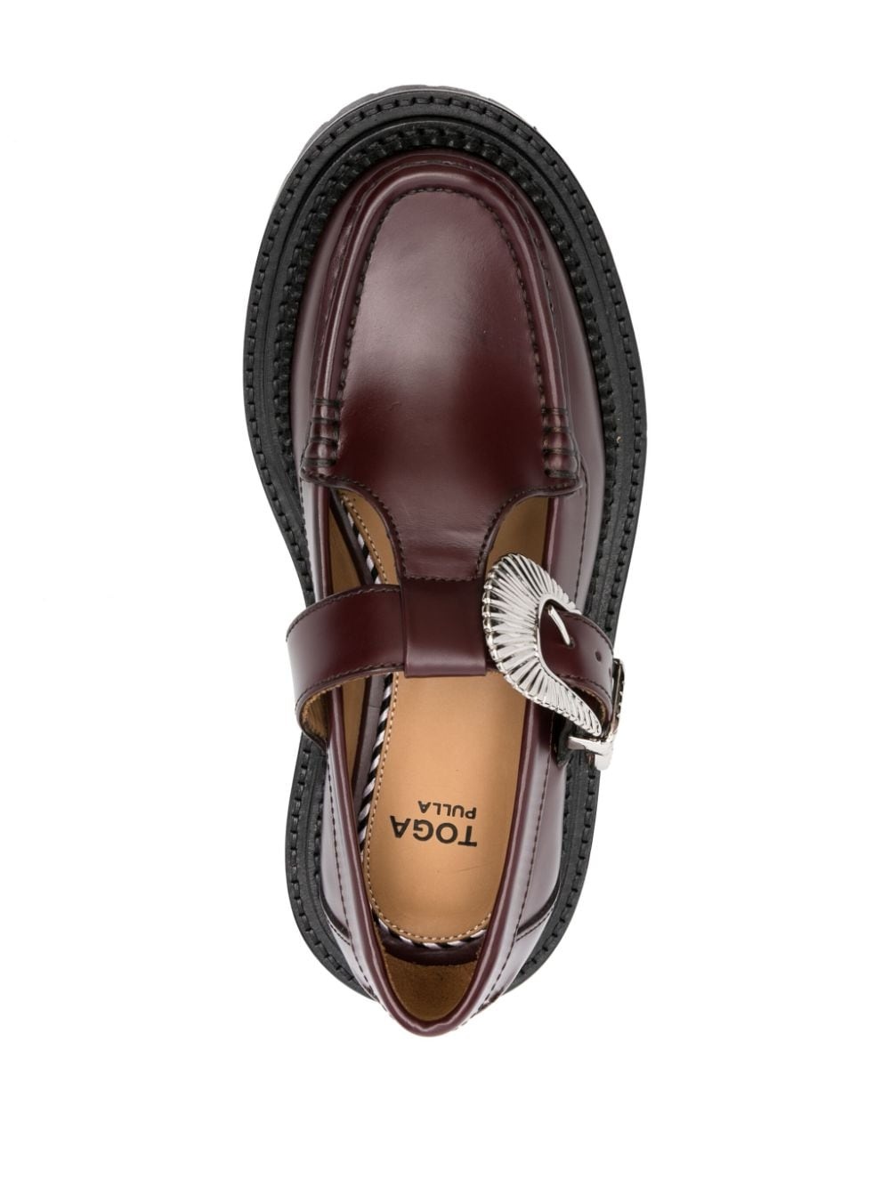 side-buckle 40mm leather loafers - 4
