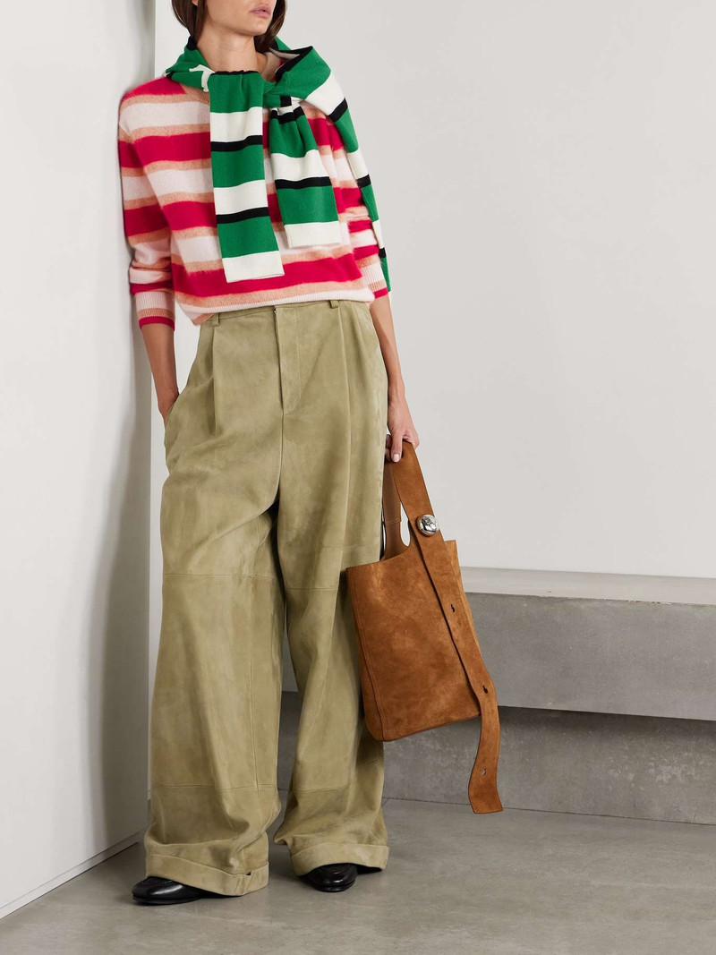 GUEST IN RESIDENCE Striped brushed-cashmere sweater Red outlook
