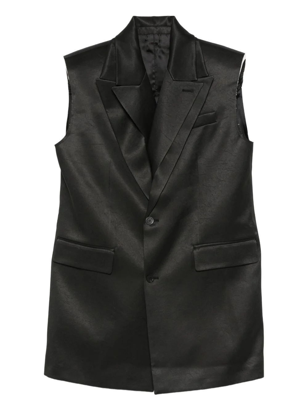 sleeveless satin sleeveless blazer - 1