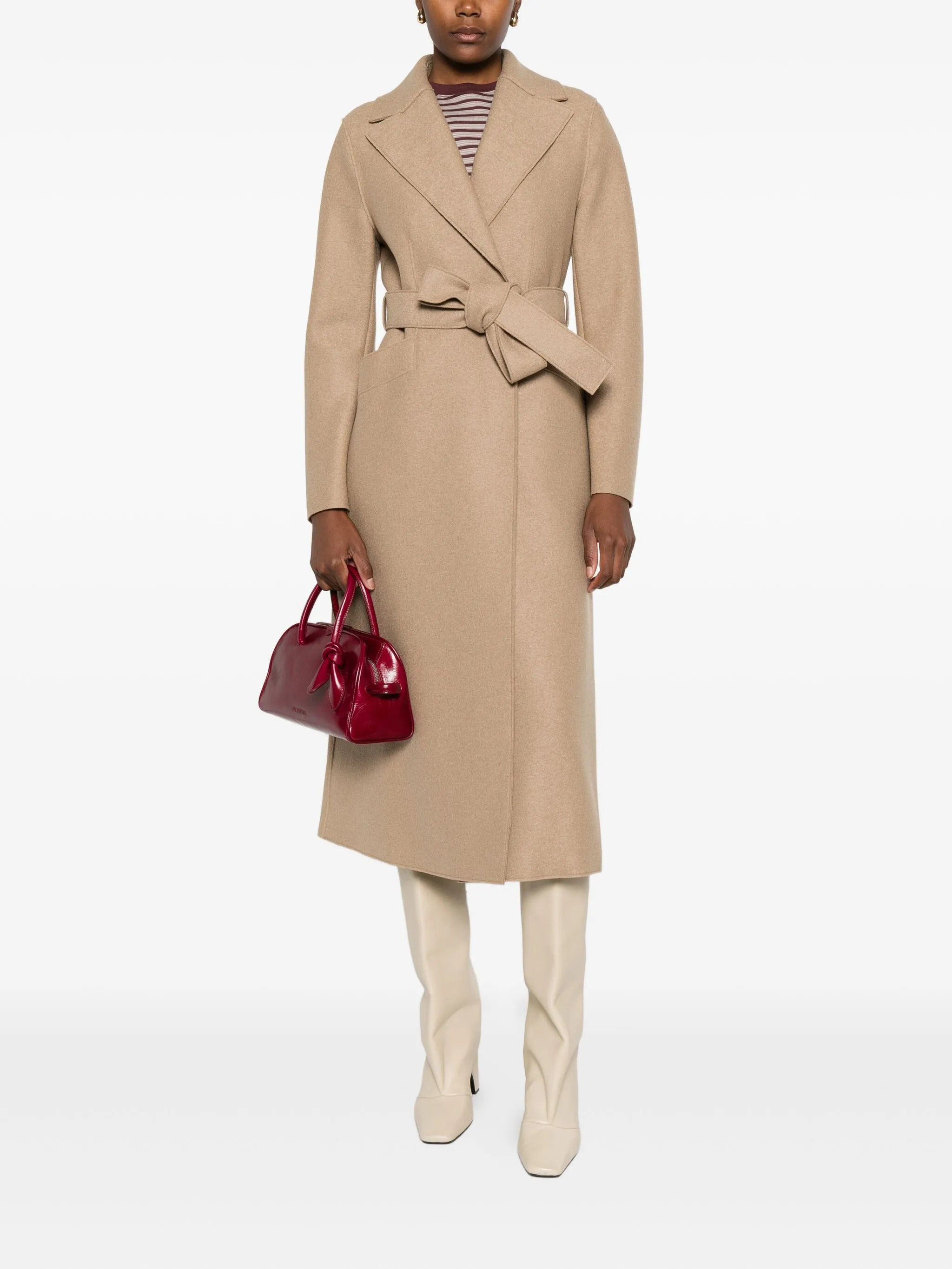 Harris Wharf London Belted-wool Coat - 4