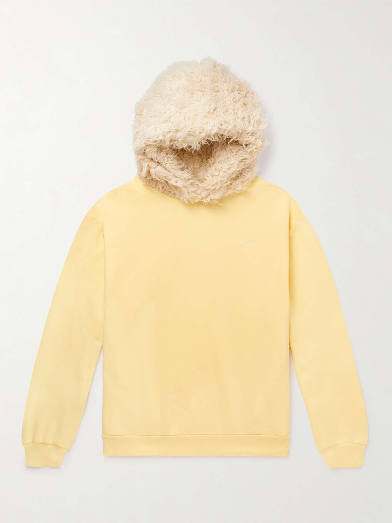Logo-Embroidered Fleece-Trimmed Cotton-Jersey Hoodie 1