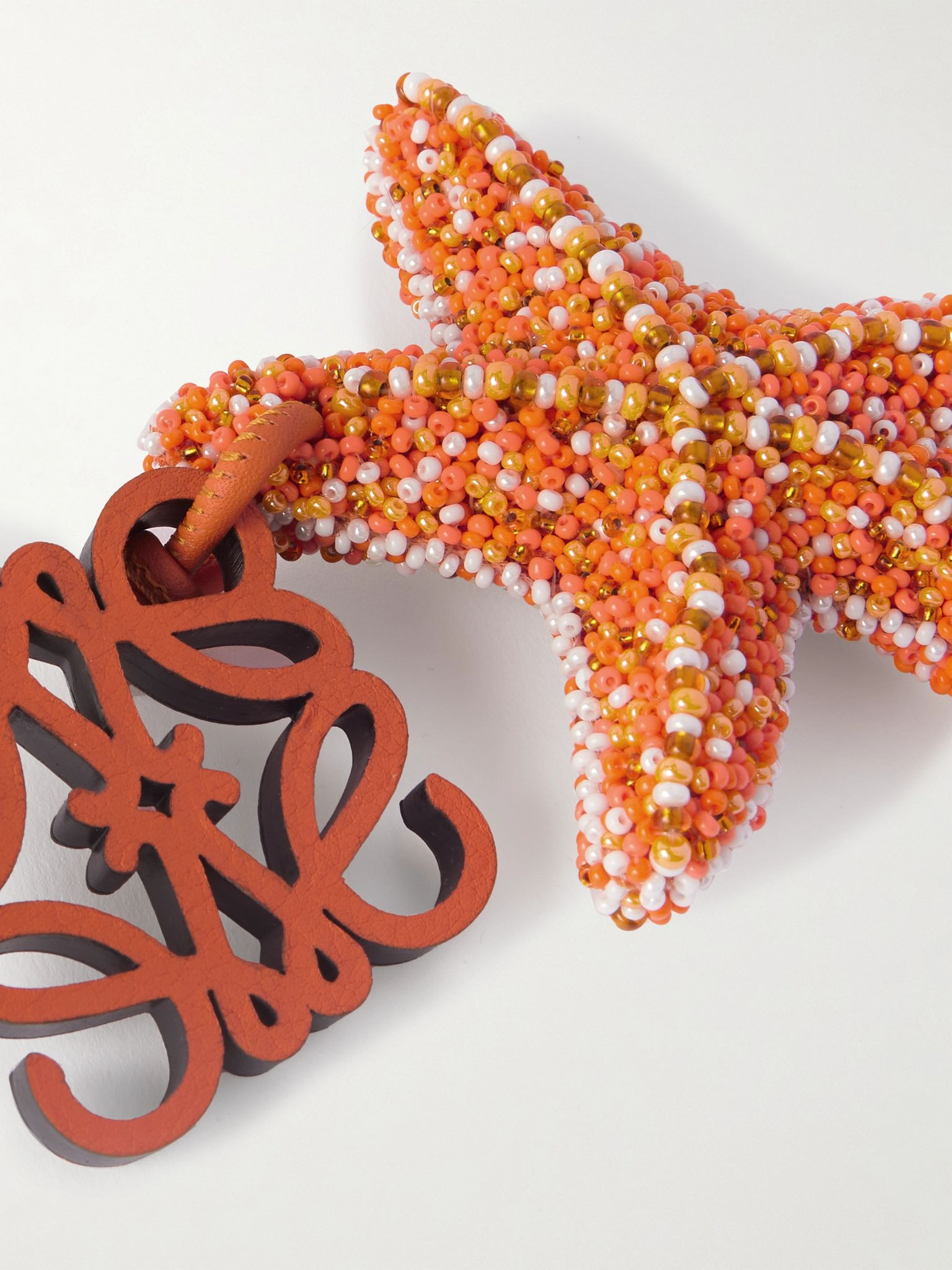+ Paula's Ibiza Star Anagram Beaded Leather Charm Orange - 3