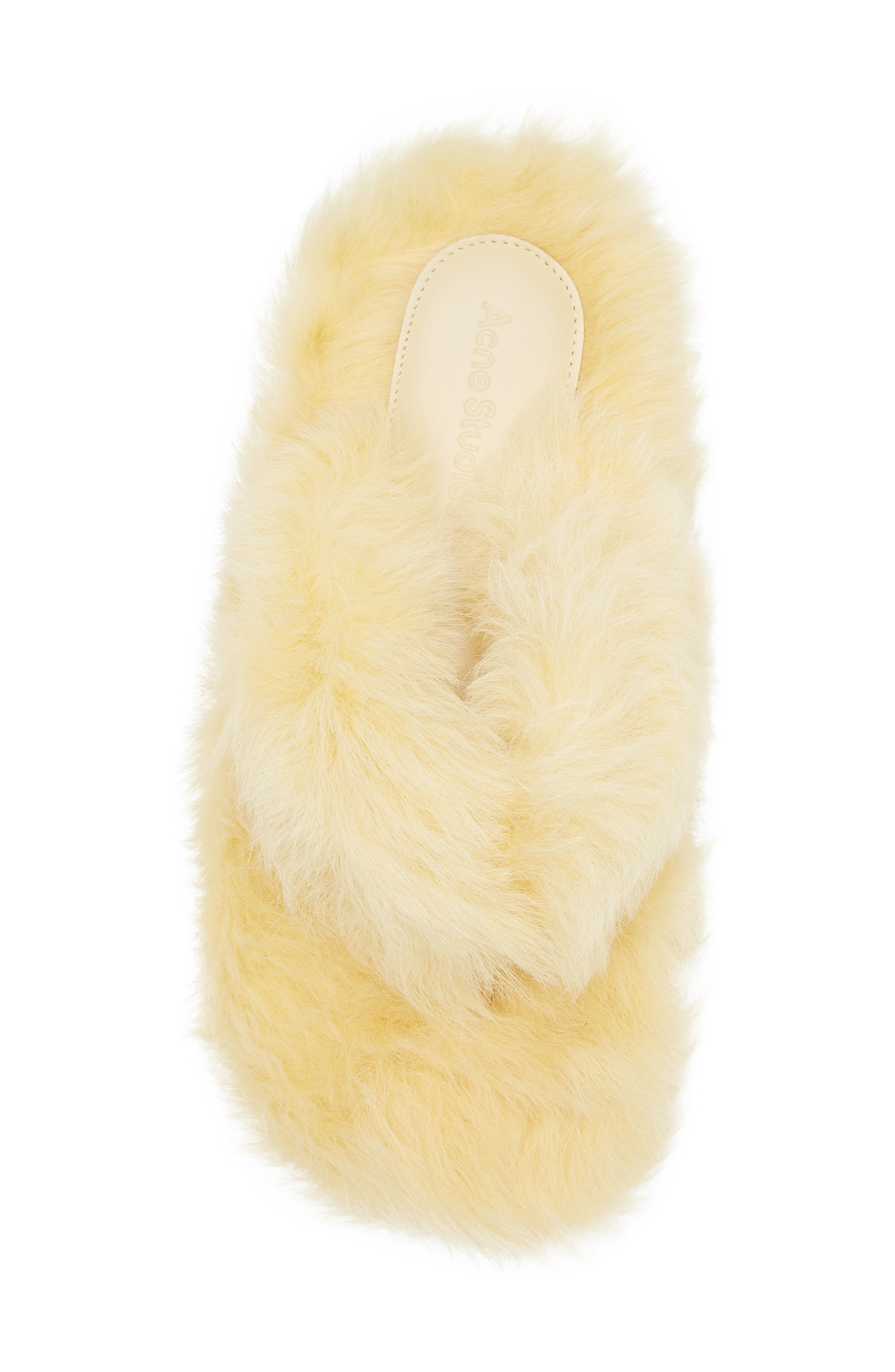 Acne Studios Blurr Shearling Flip Flop in Canary Yellow at Nordstrom - 5