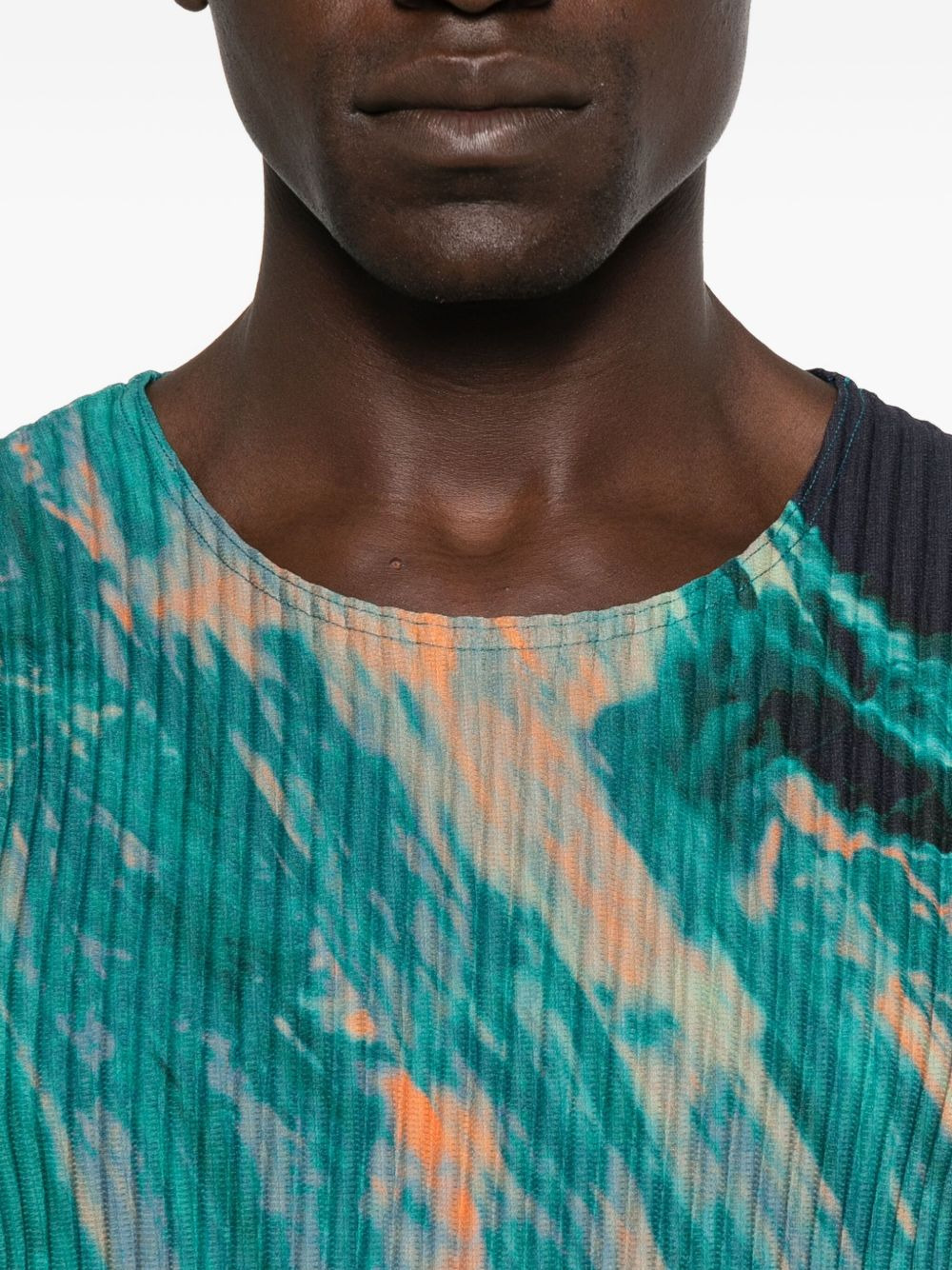agate-print pleated T-shirt - 4
