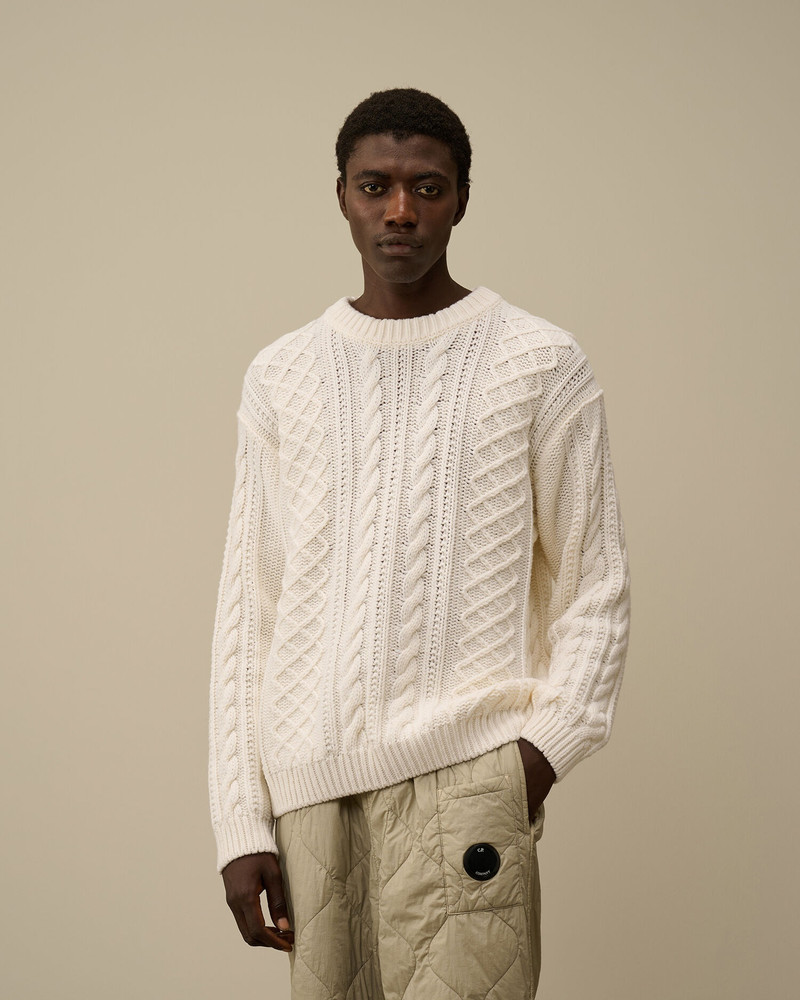 C.P. Company Lambswool Crewneck Logo Knit outlook