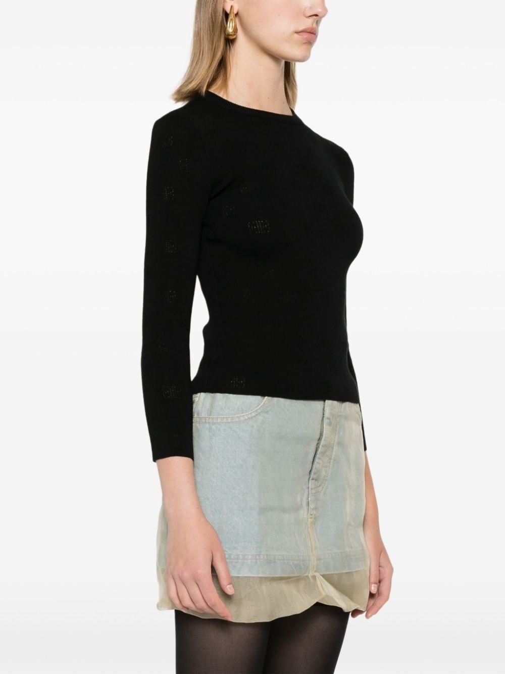 BB-pattern open-knit jumper - 3
