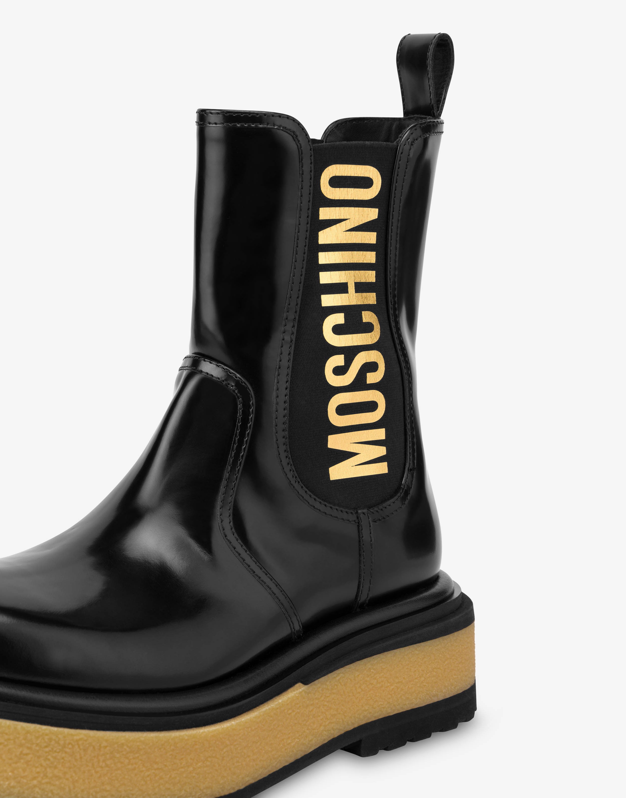 ELASTIC LOGO CALFSKIN BEATLE BOOTS - 4