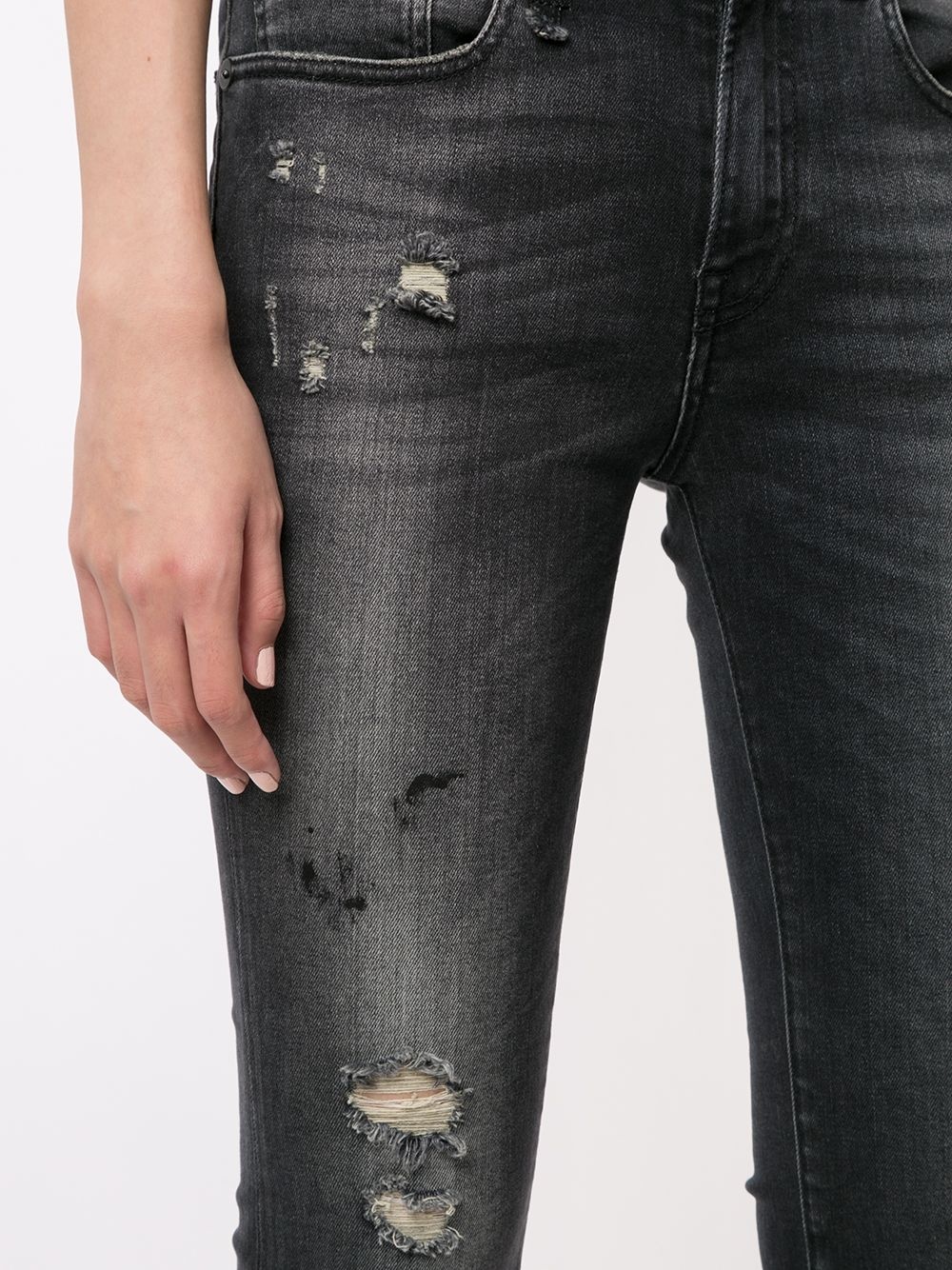 distressed cropped jeans - 5