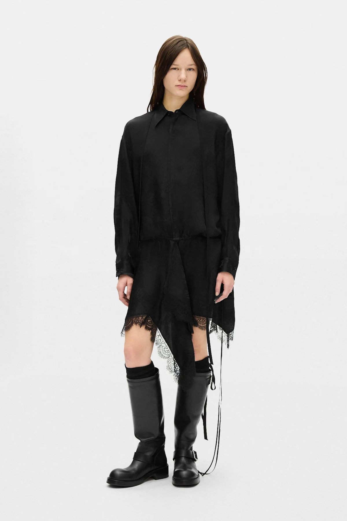Zakea Panel Skirt Dress With Lace Detail - 1