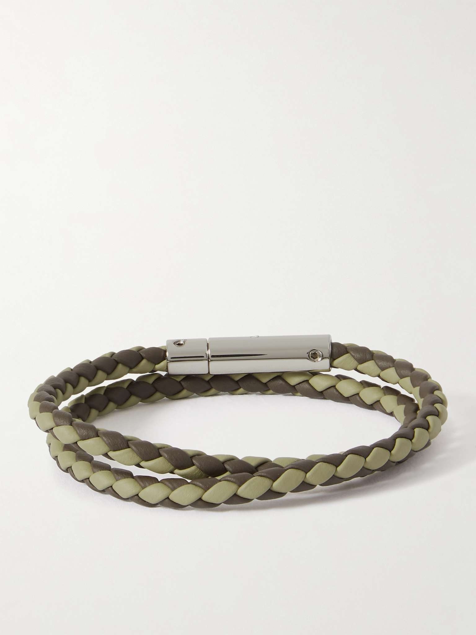 Woven Leather and Silver-Tone Wrap Bracelet - 3