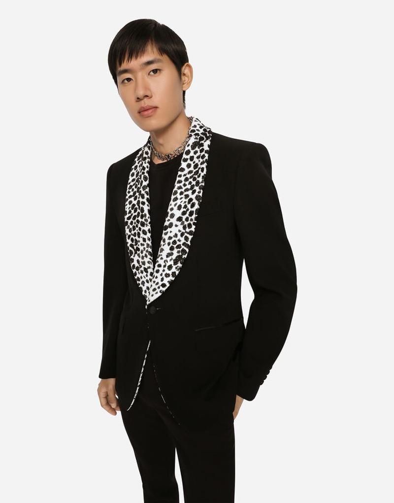 Single-breasted stretch wool Sicilia-fit tuxedo jacket 3