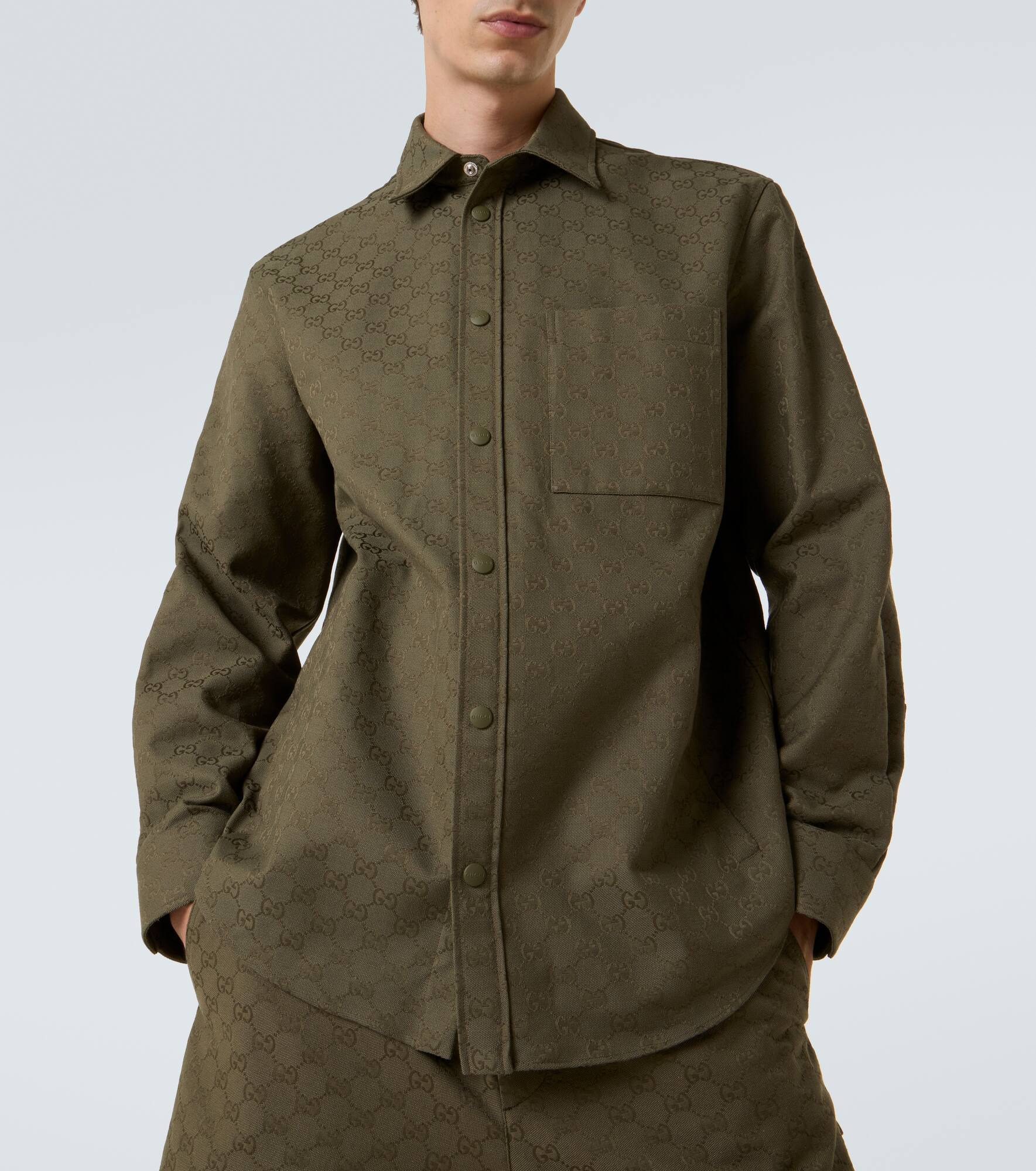 GG Canvas cotton-blend shirt - 5
