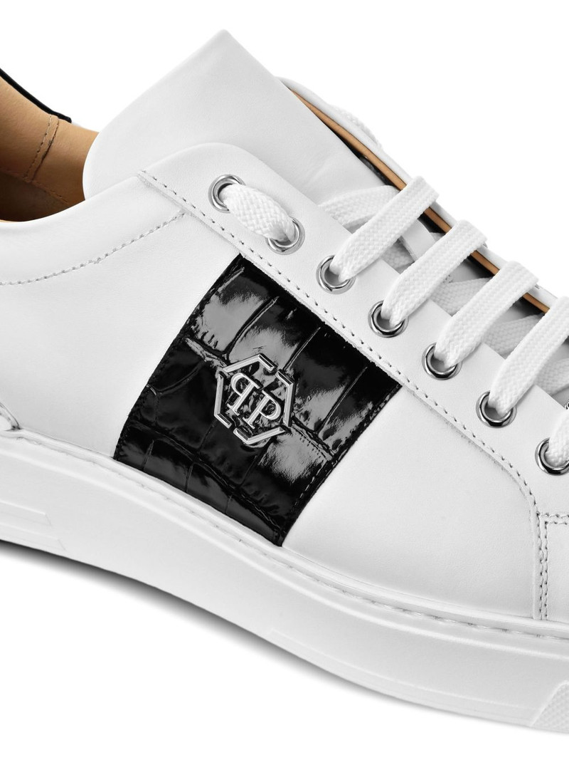 crocodile-effect panelled sneakers 4