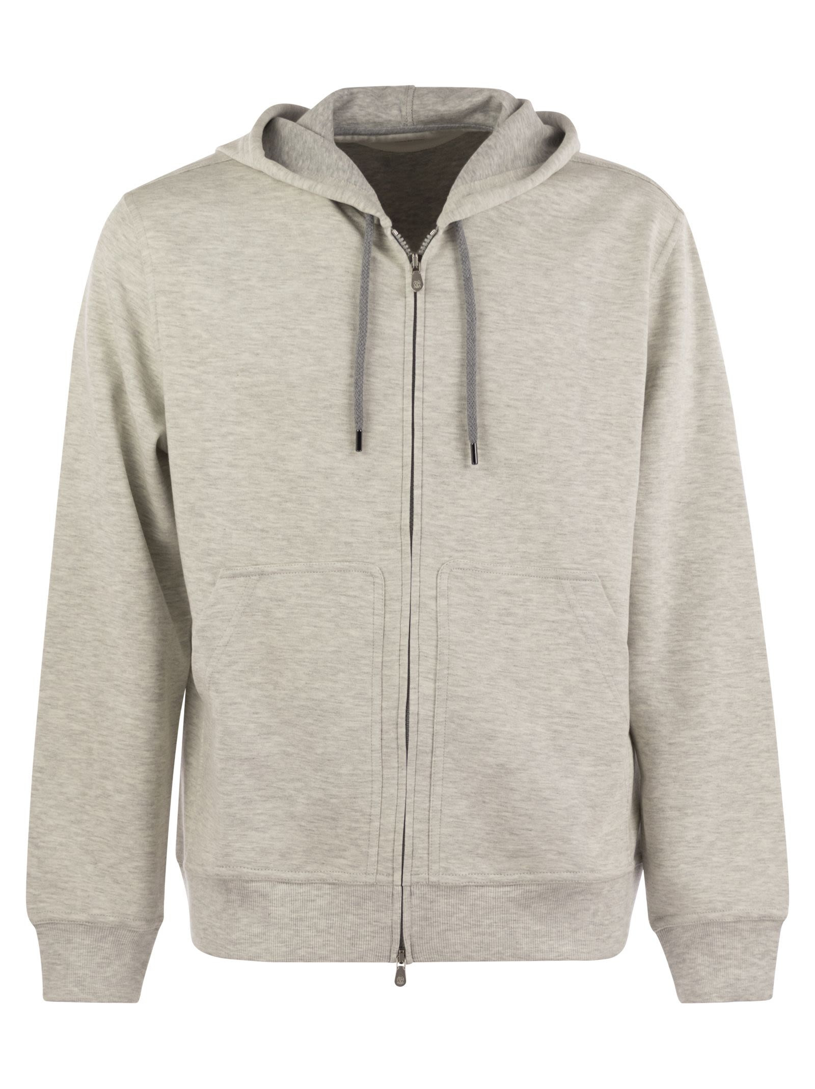 Brunello Cucinelli Men Cotton, Cashmere And Silk Fleece Zipped Topwear - 1