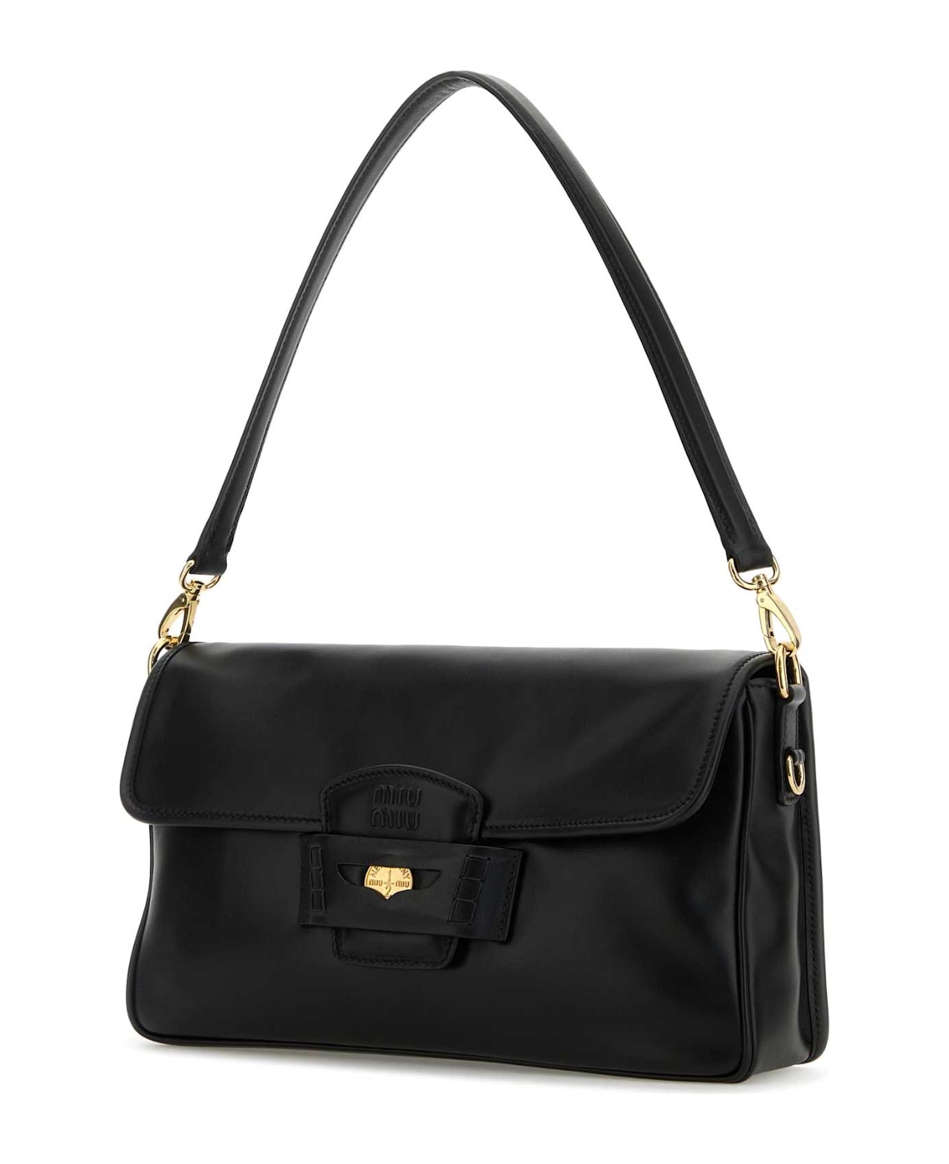 Black Leather Penny Shoulder Bag - 2